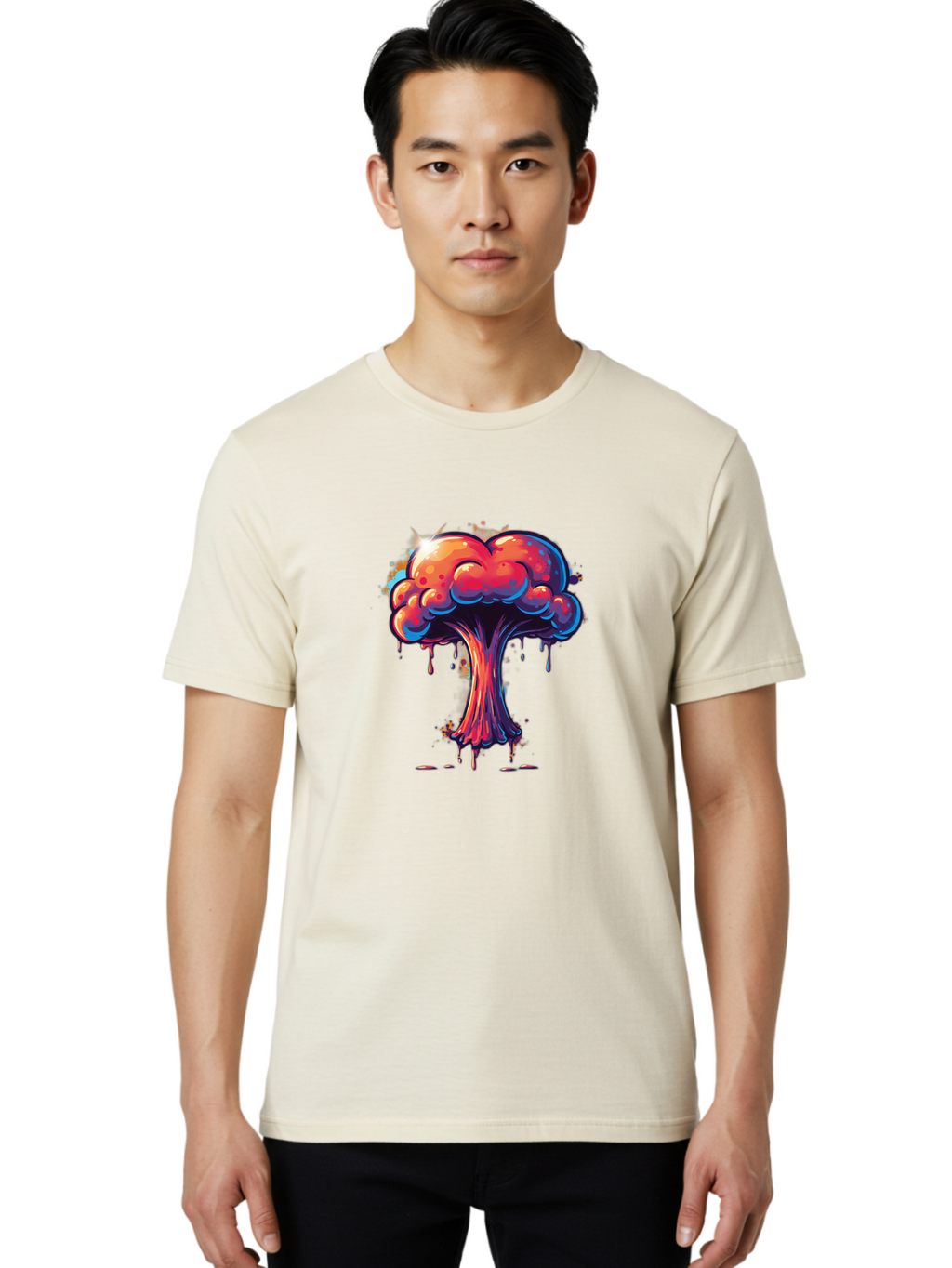 Nuclear-Explosion-3 Men'S Graphic Tee, 100% Cotton, Comfortable Casual Summer Wear, Machine Washable, Vintage Camera, Old Camera, Antique Camera, Black Camera, Classic Photography, Photography Equipment, Nostalgic Device, Film Camera, Bak978