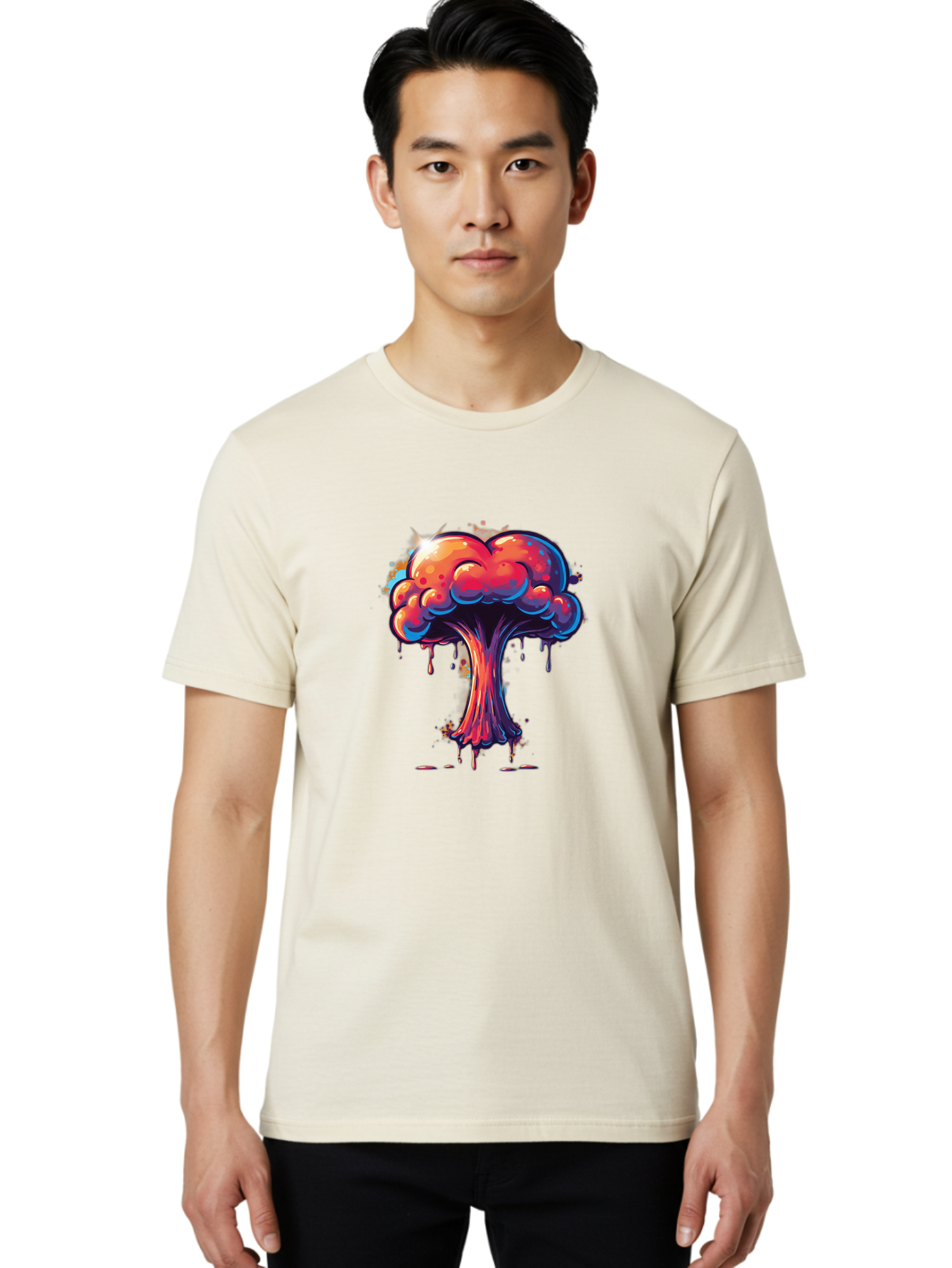 Nuclear-Explosion-3 Men'S Graphic Tee, 100% Cotton, Comfortable Casual Summer Wear, Machine Washable, Vintage Camera, Old Camera, Antique Camera, Black Camera, Classic Photography, Photography Equipment, Nostalgic Device, Film Camera, Bak978
