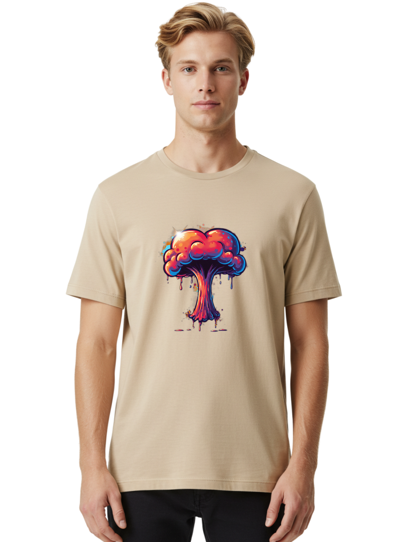 Nuclear-Explosion-3 Men'S Graphic Tee, 100% Cotton, Comfortable Casual Summer Wear, Machine Washable, Vintage Camera, Old Camera, Antique Camera, Black Camera, Classic Photography, Photography Equipment, Nostalgic Device, Film Camera, Bak978