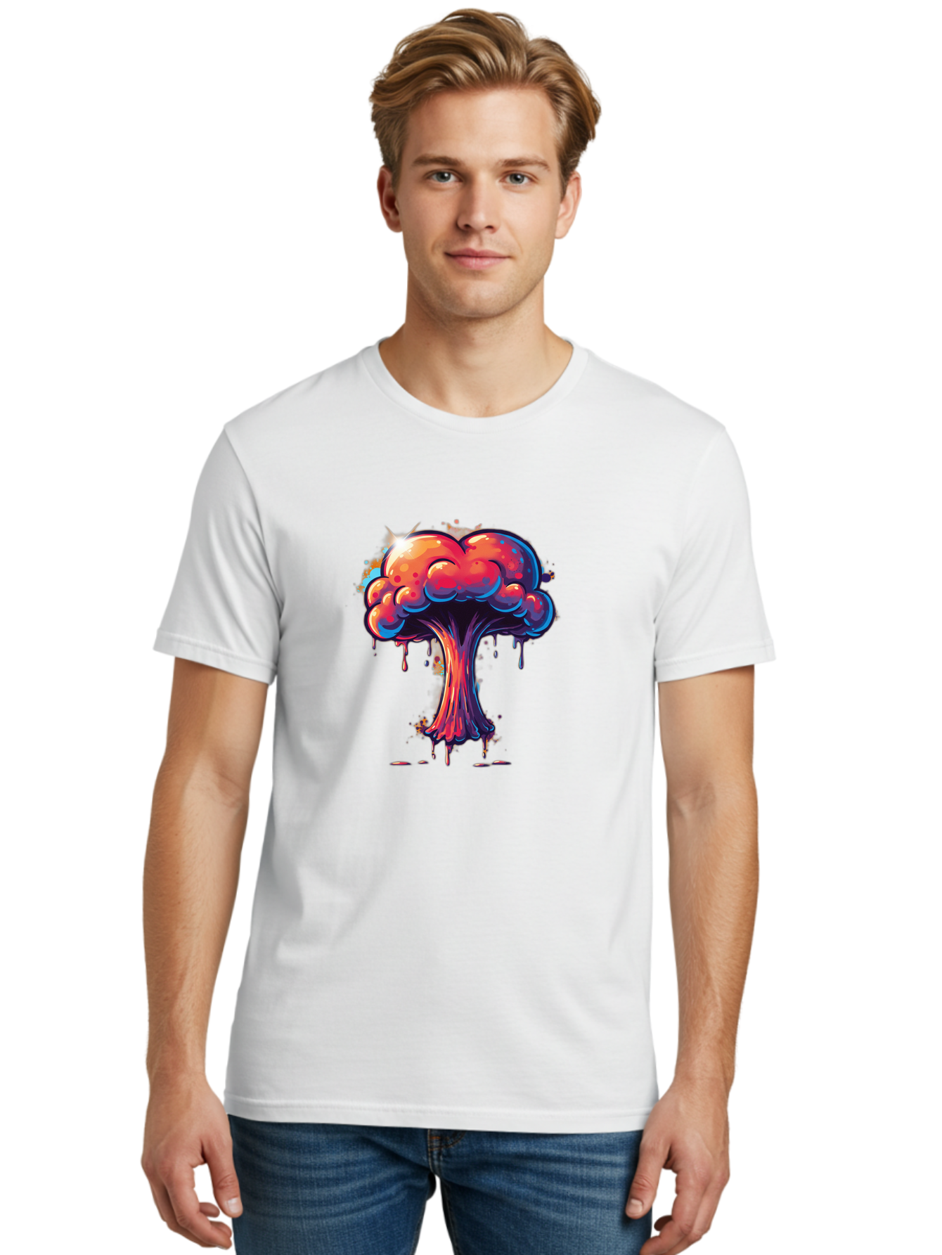 Nuclear-Explosion-3 Men'S Graphic Tee, 100% Cotton, Comfortable Casual Summer Wear, Machine Washable, Vintage Camera, Old Camera, Antique Camera, Black Camera, Classic Photography, Photography Equipment, Nostalgic Device, Film Camera, Bak978