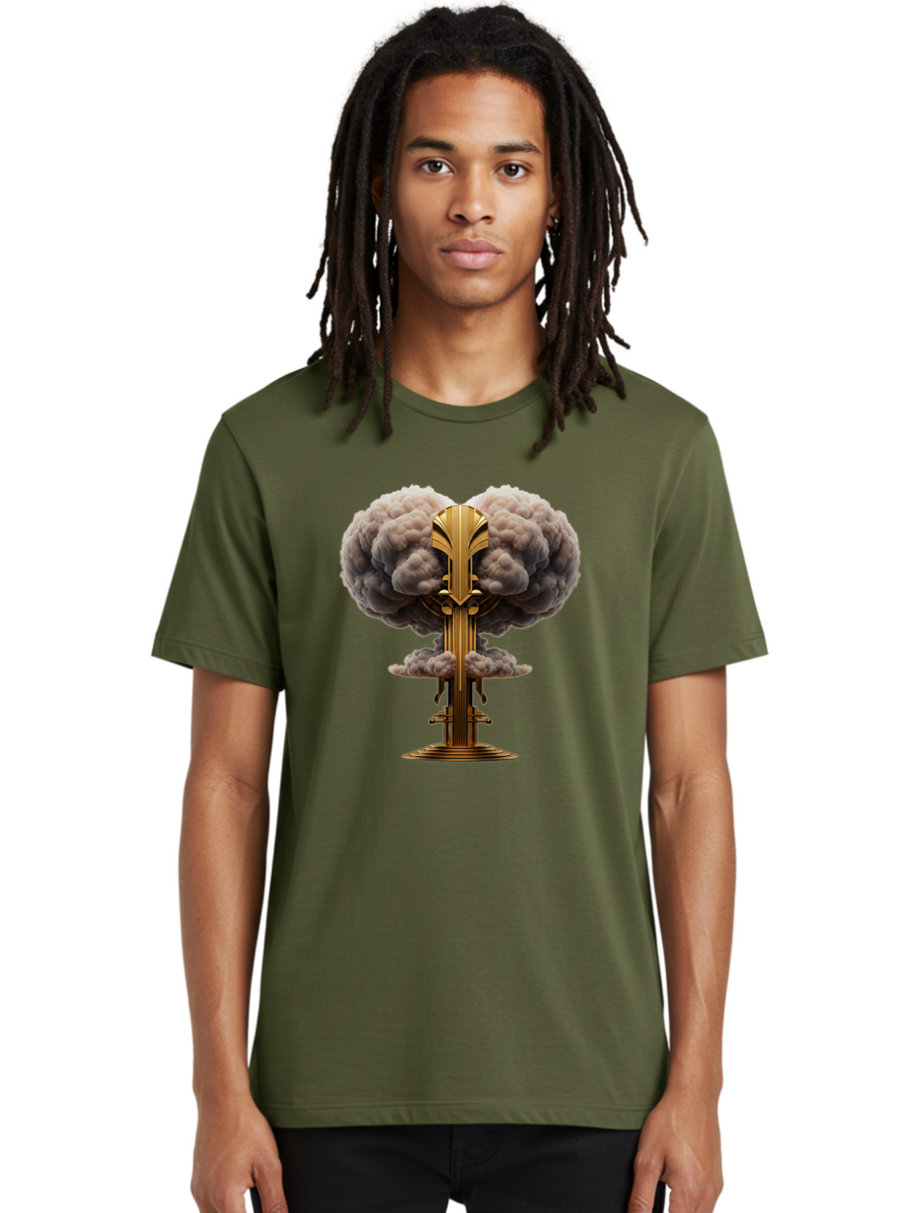 Nuclear-Explosion-Mushroom-Cloud Men'S Graphic Tee, 100% Cotton, Comfortable Casual Summer Wear, Machine Washable, Vintage Camera, Old Camera, Antique Camera, Black Camera, Classic Photography, Photography Equipment, Nostalgic Device, Bak980