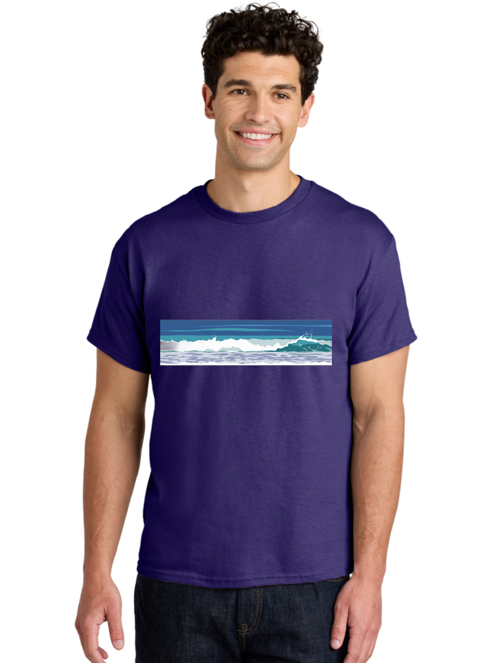 Ocean-Waves-1 Men'S Graphic Tee, 100% Cotton, Comfortable Casual Summer Wear, Machine Washable, Vintage Camera, Old Camera, Antique Camera, Black Camera, Classic Photography, Photography Equipment, Nostalgic Device, Film Camera, Camera Art Bak986