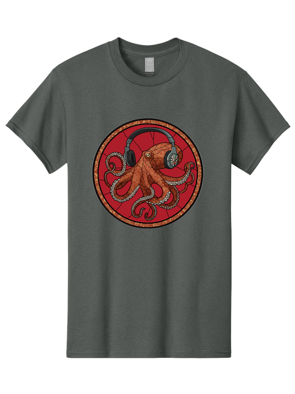Octopus-Headphones Men'S Graphic Tee, 100% Cotton, Comfortable Casual Summer Wear, Machine Washable, Vintage Camera, Old Camera, Antique Camera, Black Camera, Classic Photography, Photography Equipment, Nostalgic Device, Film Camera, Bak991
