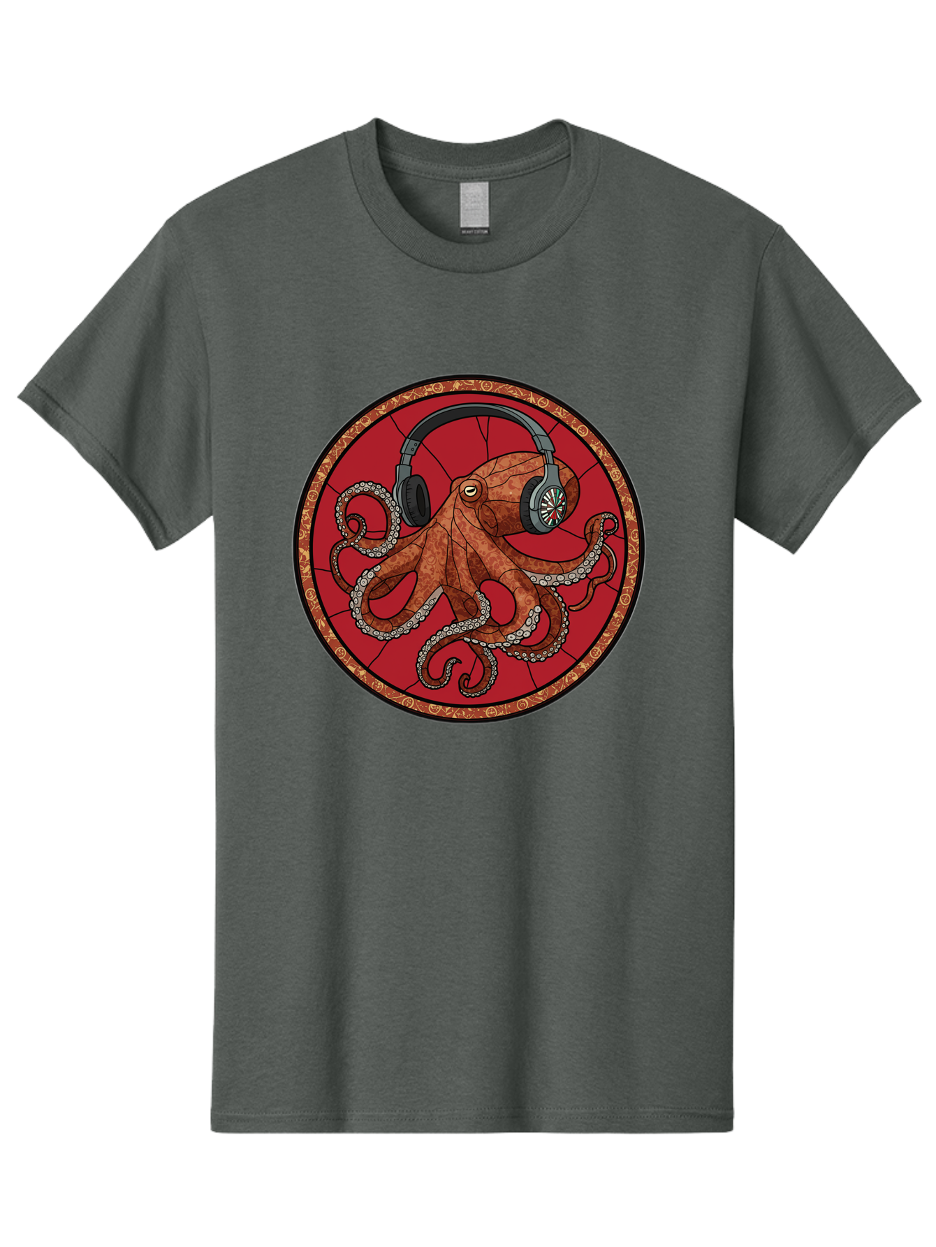 Octopus-Headphones Men'S Graphic Tee, 100% Cotton, Comfortable Casual Summer Wear, Machine Washable, Vintage Camera, Old Camera, Antique Camera, Black Camera, Classic Photography, Photography Equipment, Nostalgic Device, Film Camera, Bak991