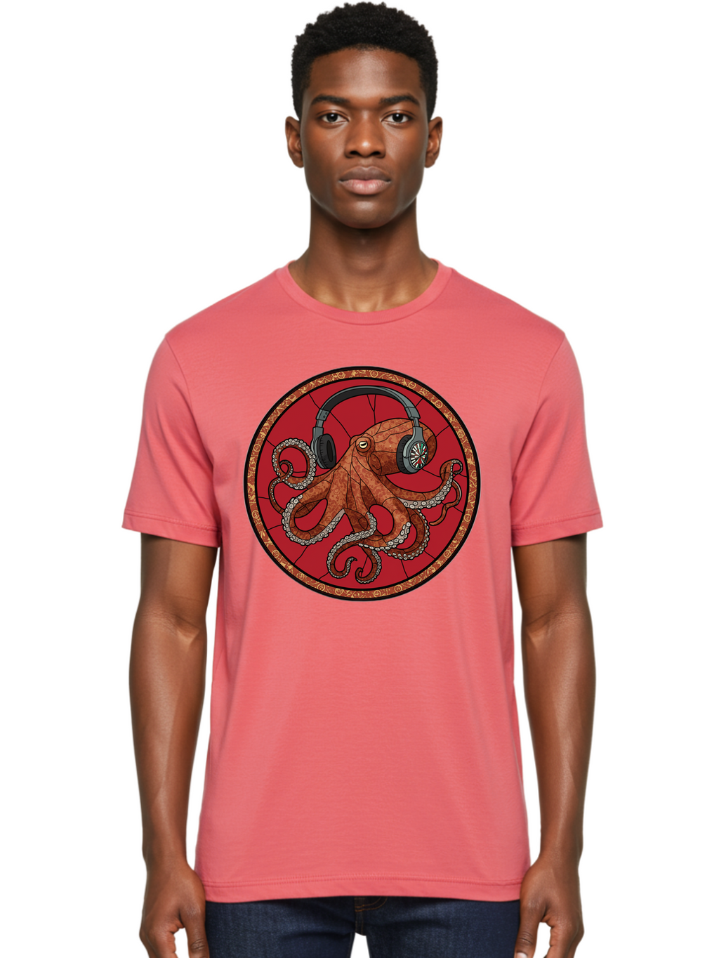 Octopus-Headphones Men'S Graphic Tee, 100% Cotton, Comfortable Casual Summer Wear, Machine Washable, Vintage Camera, Old Camera, Antique Camera, Black Camera, Classic Photography, Photography Equipment, Nostalgic Device, Film Camera, Bak991