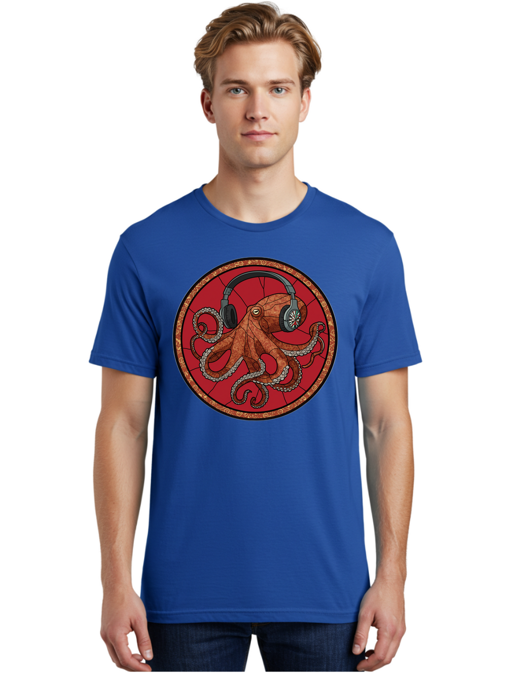 Octopus-Headphones Men'S Graphic Tee, 100% Cotton, Comfortable Casual Summer Wear, Machine Washable, Vintage Camera, Old Camera, Antique Camera, Black Camera, Classic Photography, Photography Equipment, Nostalgic Device, Film Camera, Bak991