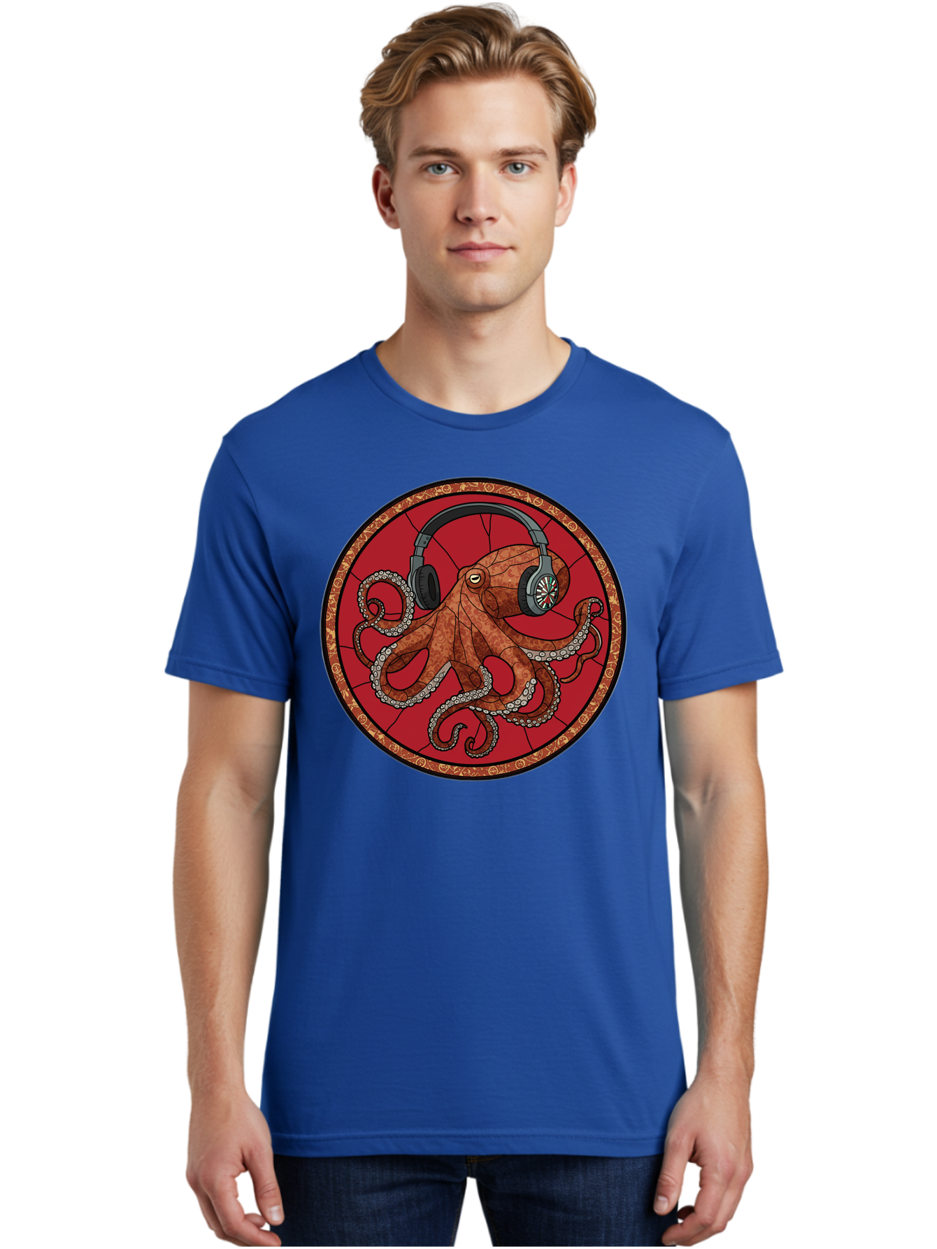 Octopus-Headphones Men'S Graphic Tee, 100% Cotton, Comfortable Casual Summer Wear, Machine Washable, Vintage Camera, Old Camera, Antique Camera, Black Camera, Classic Photography, Photography Equipment, Nostalgic Device, Film Camera, Bak991