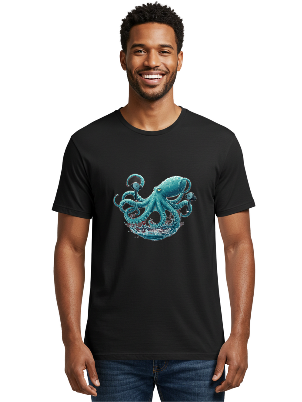 Octopus Men'S Graphic Tee, 100% Cotton, Comfortable Casual Summer Wear, Machine Washable, Vintage Camera, Old Camera, Antique Camera, Black Camera, Classic Photography, Photography Equipment, Nostalgic Device, Film Camera, Camera Art Bak993