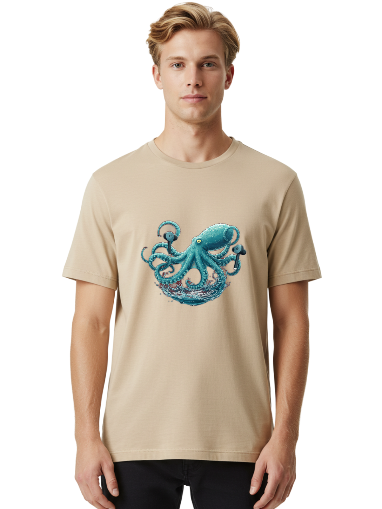 Octopus Men'S Graphic Tee, 100% Cotton, Comfortable Casual Summer Wear, Machine Washable, Vintage Camera, Old Camera, Antique Camera, Black Camera, Classic Photography, Photography Equipment, Nostalgic Device, Film Camera, Camera Art Bak993
