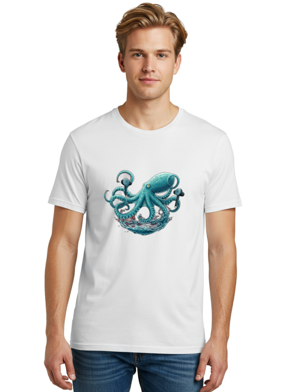 Octopus Men'S Graphic Tee, 100% Cotton, Comfortable Casual Summer Wear, Machine Washable, Vintage Camera, Old Camera, Antique Camera, Black Camera, Classic Photography, Photography Equipment, Nostalgic Device, Film Camera, Camera Art Bak993