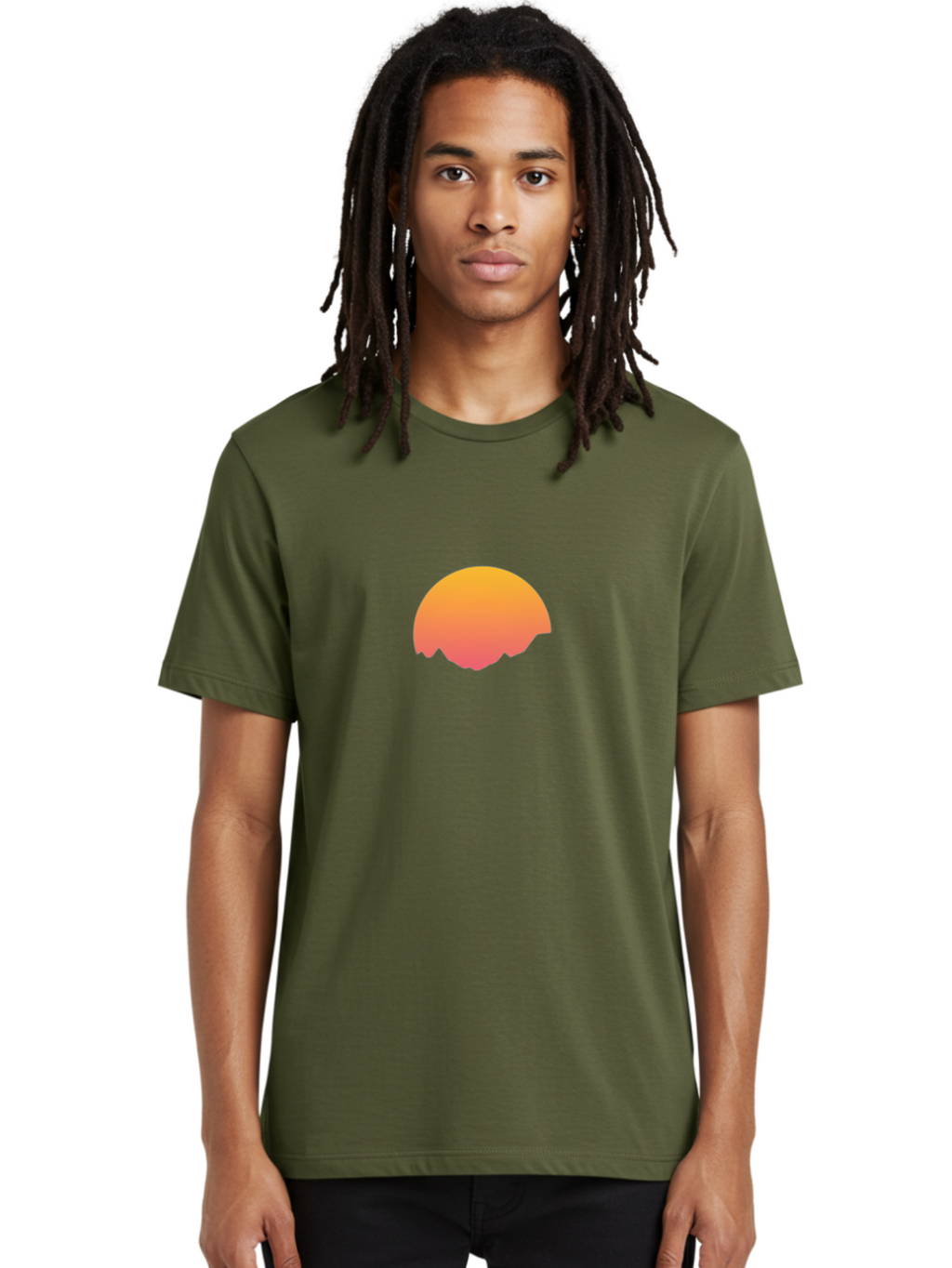 Orange-Gradient-Half-Circle Men'S Graphic Tee, 100% Cotton, Comfortable Casual Summer Wear, Machine Washable, Vintage Camera, Old Camera, Antique Camera, Black Camera, Classic Photography, Photography Equipment, Nostalgic Device, Film Camera, Bal005