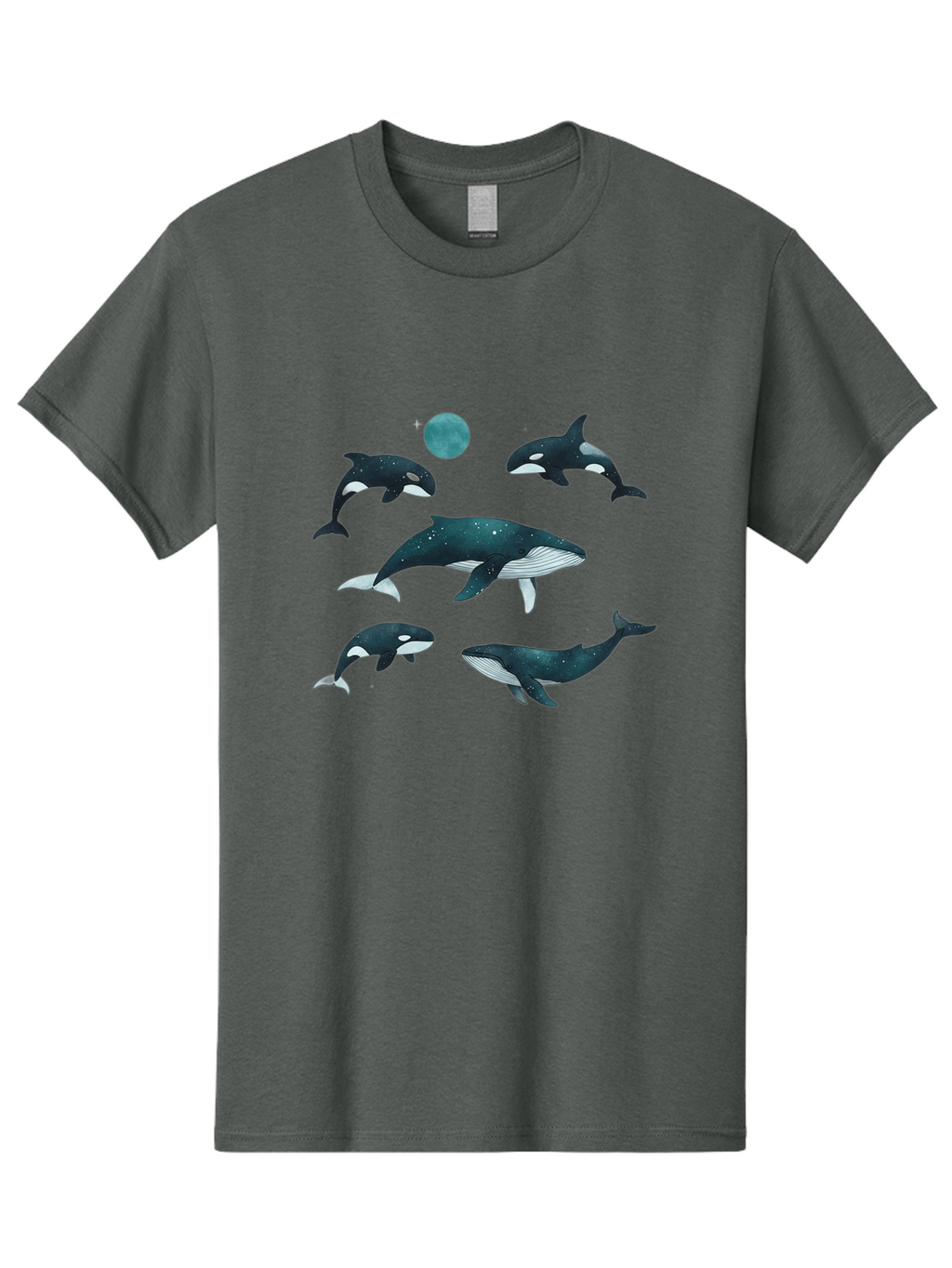 Orcas-Under-Moon Men'S Graphic Tee, 100% Cotton, Comfortable Casual Summer Wear, Machine Washable, Vintage Camera, Old Camera, Antique Camera, Black Camera, Classic Photography, Photography Equipment, Nostalgic Device, Film Camera, Camera Art Bal006