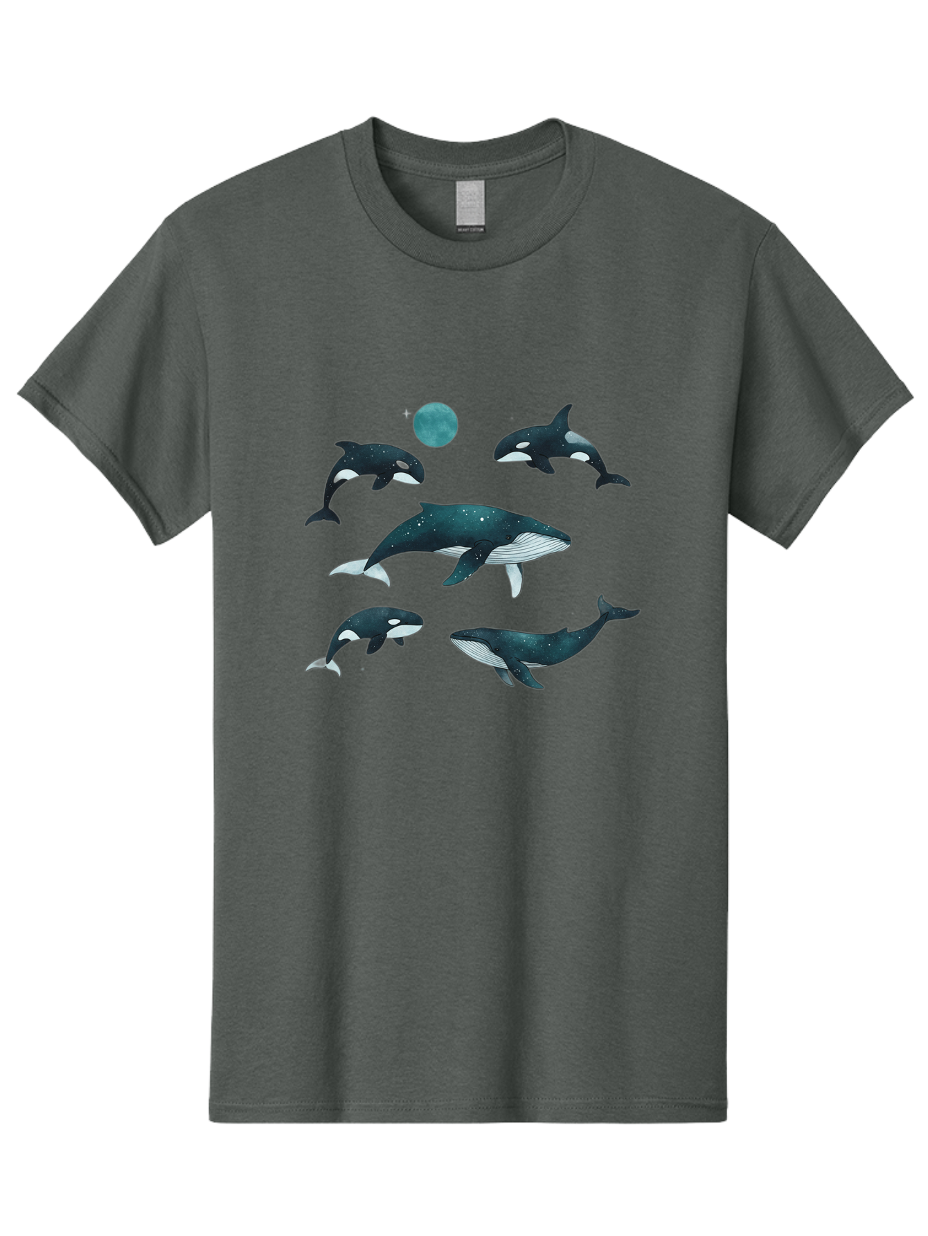 Orcas-Under-Moon Men'S Graphic Tee, 100% Cotton, Comfortable Casual Summer Wear, Machine Washable, Vintage Camera, Old Camera, Antique Camera, Black Camera, Classic Photography, Photography Equipment, Nostalgic Device, Film Camera, Camera Art Bal006