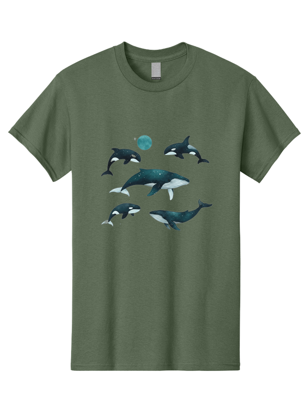 Orcas-Under-Moon Men'S Graphic Tee, 100% Cotton, Comfortable Casual Summer Wear, Machine Washable, Vintage Camera, Old Camera, Antique Camera, Black Camera, Classic Photography, Photography Equipment, Nostalgic Device, Film Camera, Camera Art Bal006