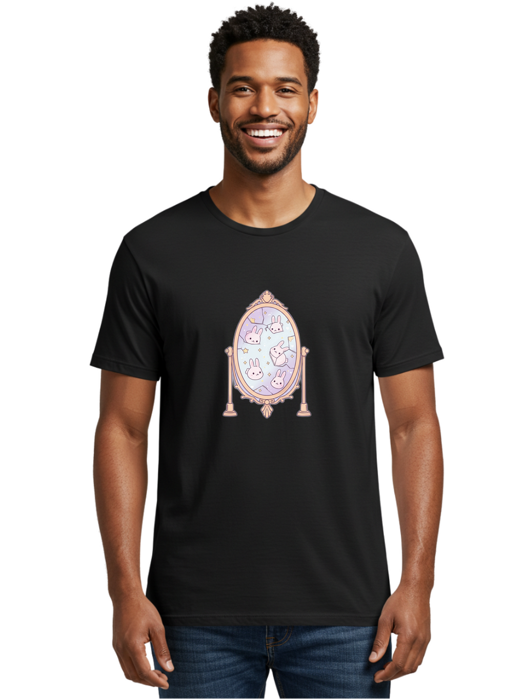 Ornate-Mirror-Rabbits Men'S Graphic Tee, 100% Cotton, Comfortable Casual Summer Wear, Machine Washable, Vintage Camera, Old Camera, Antique Camera, Black Camera, Classic Photography, Photography Equipment, Nostalgic Device, Film Camera, Bal009