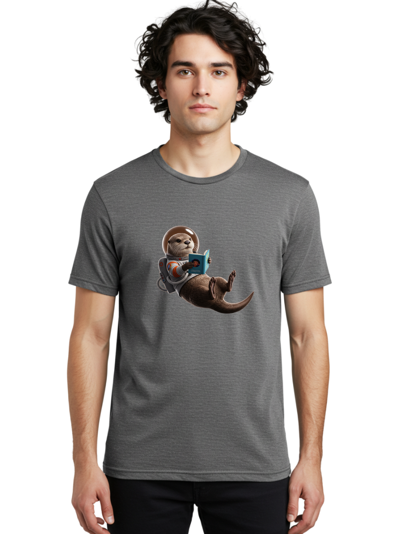 Otter-In-Spacesuit-Reading-Book Men'S Graphic Tee, 100% Cotton, Comfortable Casual Summer Wear, Machine Washable, Vintage Camera, Old Camera, Antique Camera, Black Camera, Classic Photography, Photography Equipment, Nostalgic Device, Bal010