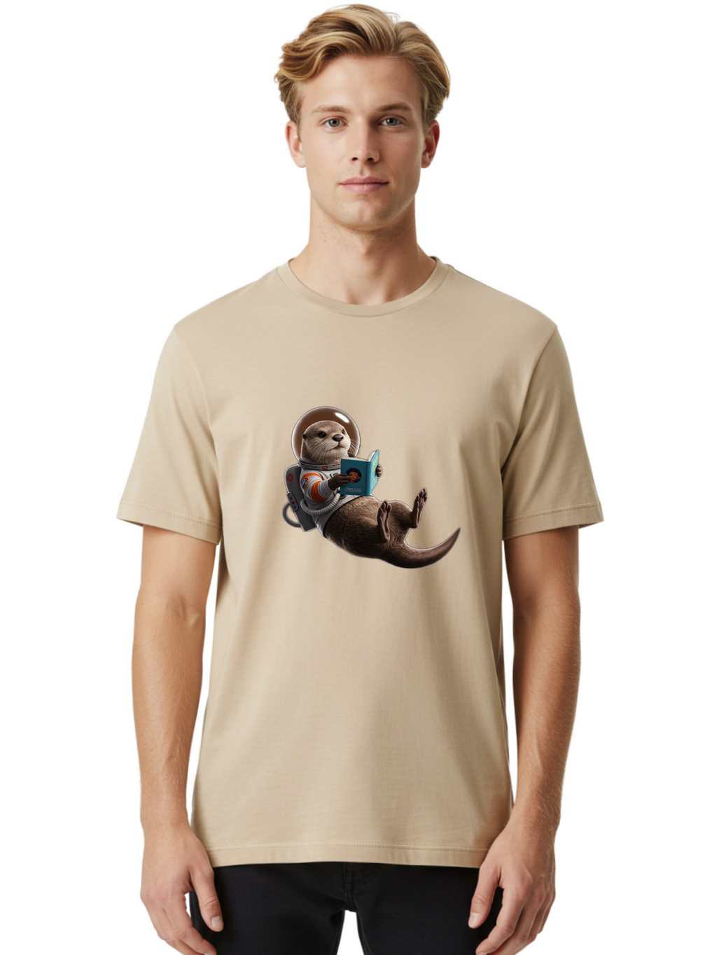 Otter-In-Spacesuit-Reading-Book Men'S Graphic Tee, 100% Cotton, Comfortable Casual Summer Wear, Machine Washable, Vintage Camera, Old Camera, Antique Camera, Black Camera, Classic Photography, Photography Equipment, Nostalgic Device, Bal010