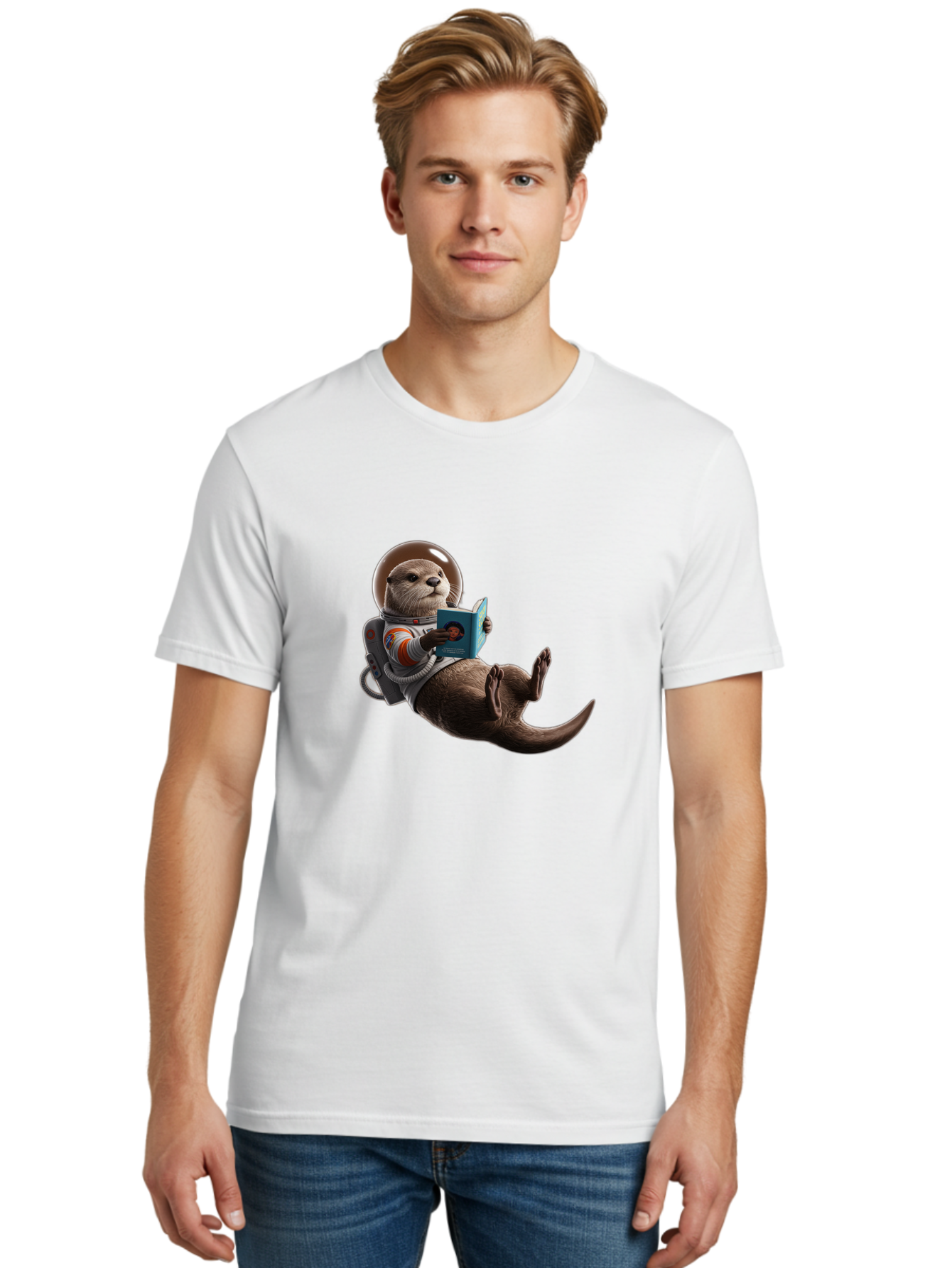 Otter-In-Spacesuit-Reading-Book Men'S Graphic Tee, 100% Cotton, Comfortable Casual Summer Wear, Machine Washable, Vintage Camera, Old Camera, Antique Camera, Black Camera, Classic Photography, Photography Equipment, Nostalgic Device, Bal010