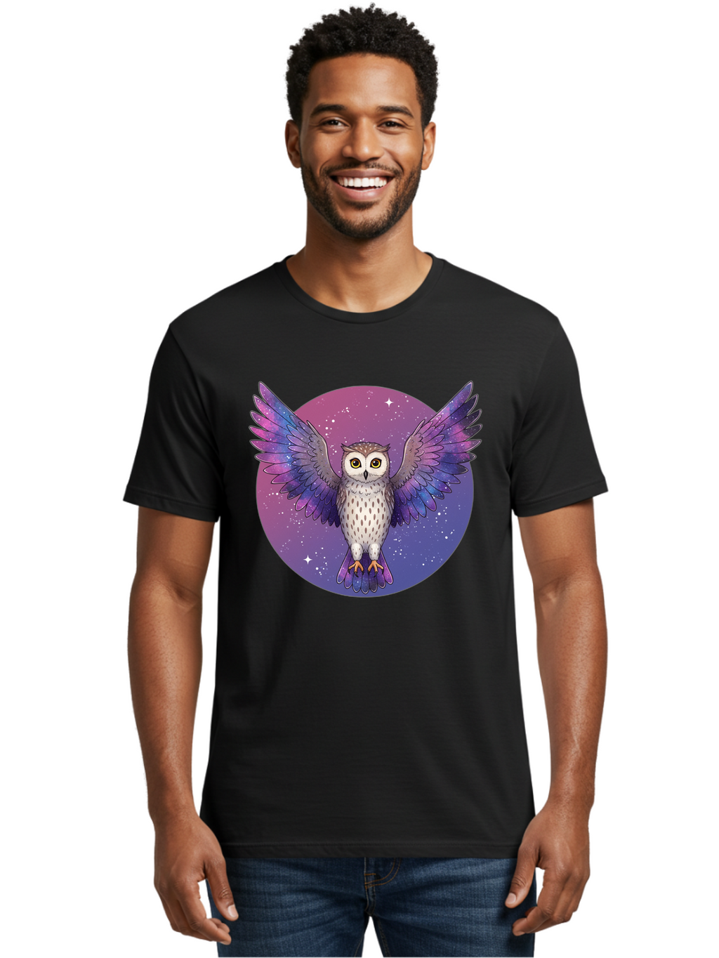 Owl-In-Space Men'S Graphic Tee, 100% Cotton, Comfortable Casual Summer Wear, Machine Washable, Vintage Camera, Old Camera, Antique Camera, Black Camera, Classic Photography, Photography Equipment, Nostalgic Device, Film Camera, Camera Art Bal021