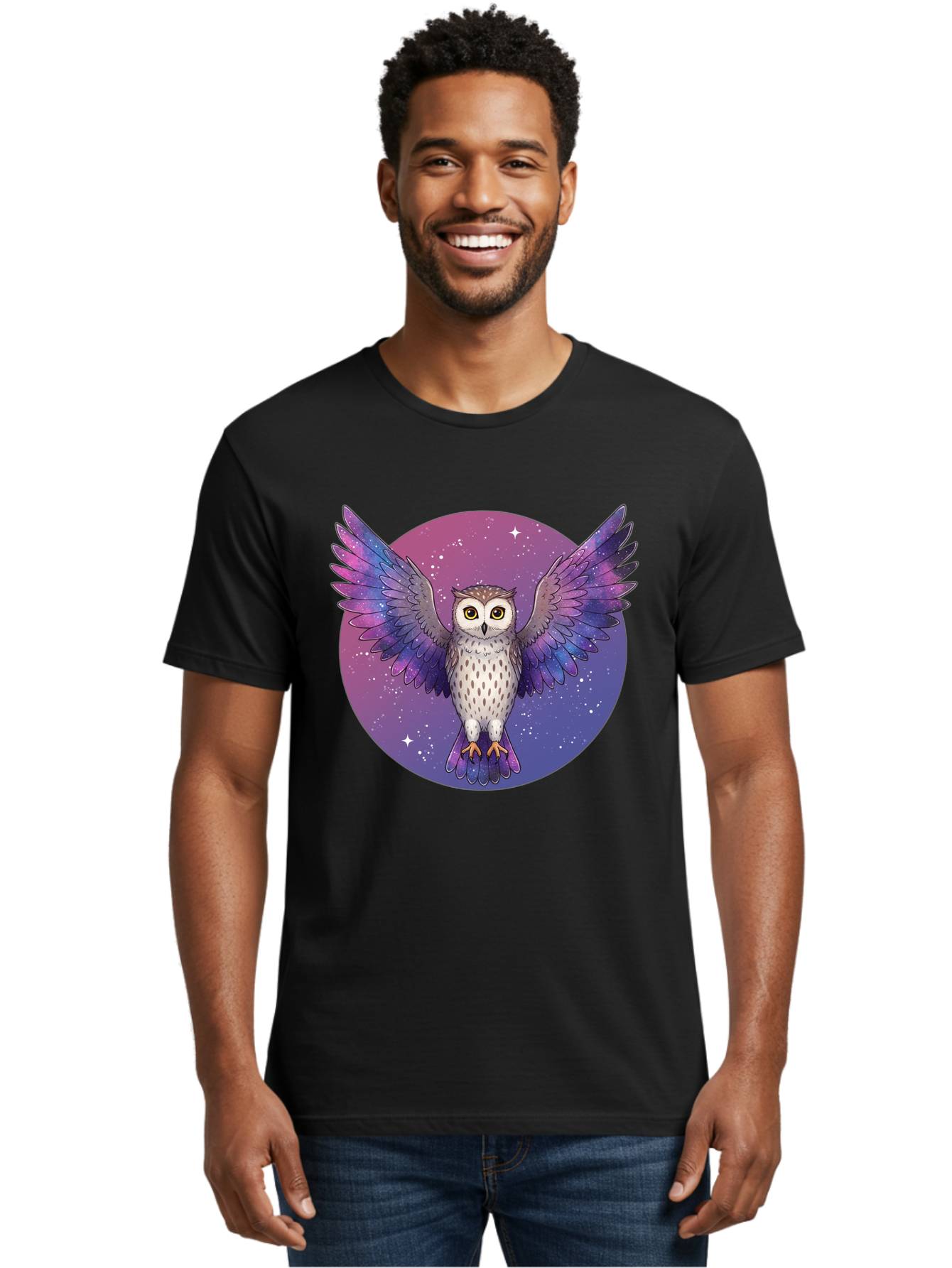 Owl-In-Space Men'S Graphic Tee, 100% Cotton, Comfortable Casual Summer Wear, Machine Washable, Vintage Camera, Old Camera, Antique Camera, Black Camera, Classic Photography, Photography Equipment, Nostalgic Device, Film Camera, Camera Art Bal021