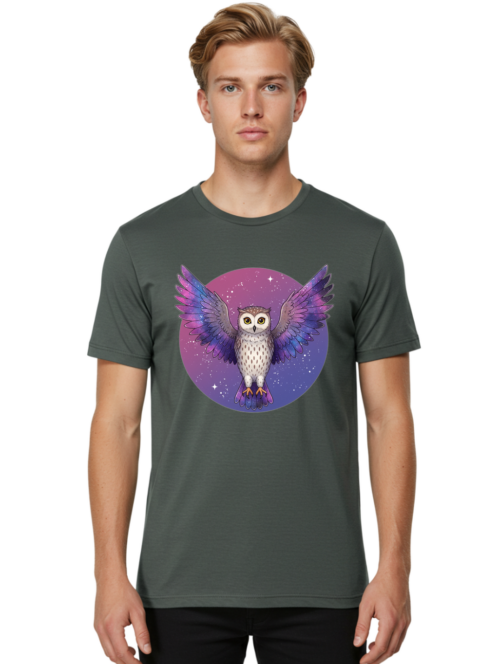 Owl-In-Space Men'S Graphic Tee, 100% Cotton, Comfortable Casual Summer Wear, Machine Washable, Vintage Camera, Old Camera, Antique Camera, Black Camera, Classic Photography, Photography Equipment, Nostalgic Device, Film Camera, Camera Art Bal021