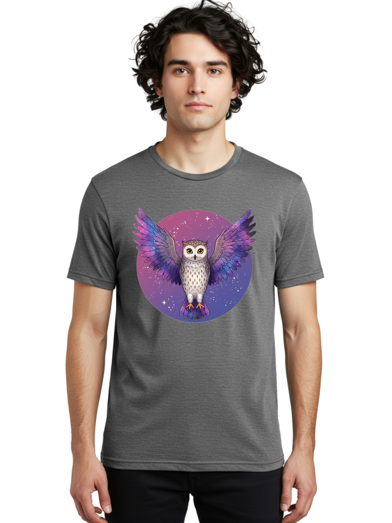 Owl-In-Space Men'S Graphic Tee, 100% Cotton, Comfortable Casual Summer Wear, Machine Washable, Vintage Camera, Old Camera, Antique Camera, Black Camera, Classic Photography, Photography Equipment, Nostalgic Device, Film Camera, Camera Art Bal021