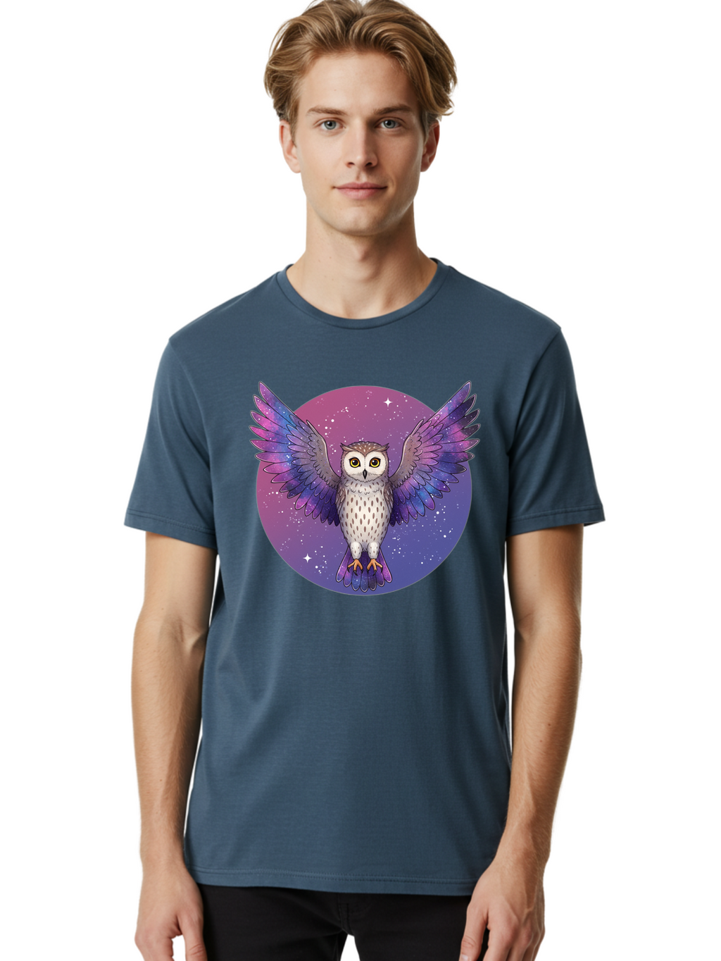 Owl-In-Space Men'S Graphic Tee, 100% Cotton, Comfortable Casual Summer Wear, Machine Washable, Vintage Camera, Old Camera, Antique Camera, Black Camera, Classic Photography, Photography Equipment, Nostalgic Device, Film Camera, Camera Art Bal021
