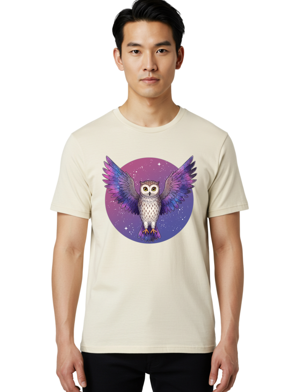 Owl-In-Space Men'S Graphic Tee, 100% Cotton, Comfortable Casual Summer Wear, Machine Washable, Vintage Camera, Old Camera, Antique Camera, Black Camera, Classic Photography, Photography Equipment, Nostalgic Device, Film Camera, Camera Art Bal021