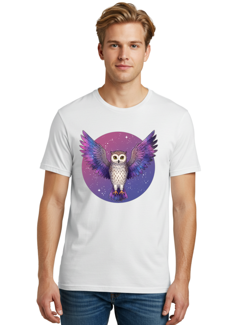 Owl-In-Space Men'S Graphic Tee, 100% Cotton, Comfortable Casual Summer Wear, Machine Washable, Vintage Camera, Old Camera, Antique Camera, Black Camera, Classic Photography, Photography Equipment, Nostalgic Device, Film Camera, Camera Art Bal021