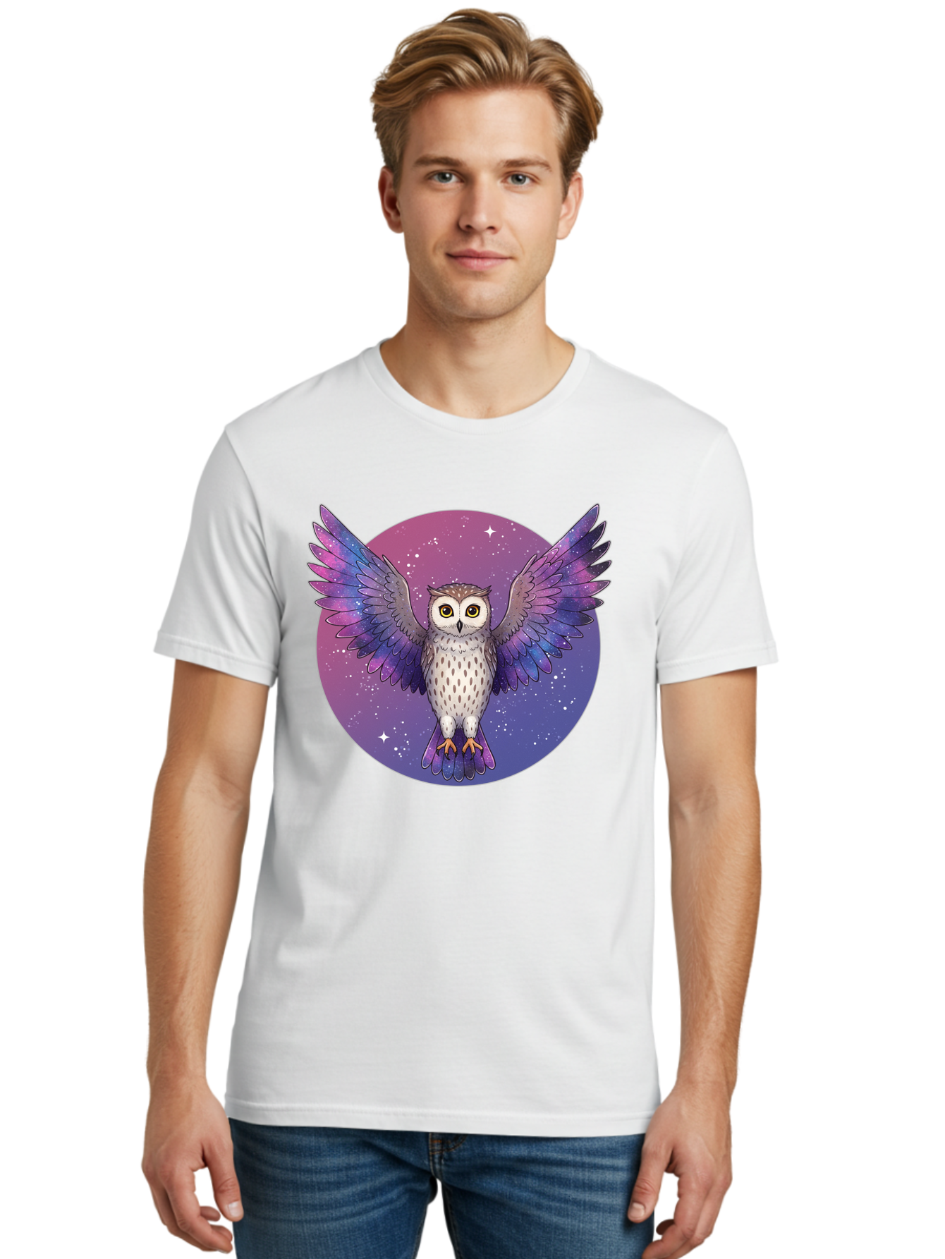Owl-In-Space Men'S Graphic Tee, 100% Cotton, Comfortable Casual Summer Wear, Machine Washable, Vintage Camera, Old Camera, Antique Camera, Black Camera, Classic Photography, Photography Equipment, Nostalgic Device, Film Camera, Camera Art Bal021