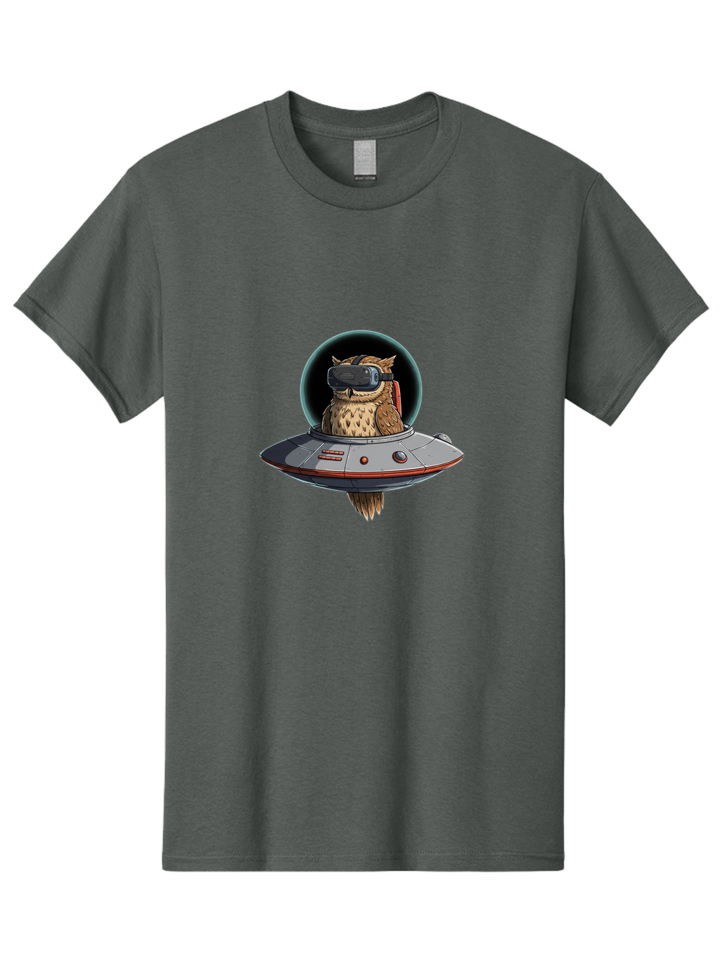 Owl-In-Vr-Headset Men'S Graphic Tee, 100% Cotton, Comfortable Casual Summer Wear, Machine Washable, Vintage Camera, Old Camera, Antique Camera, Black Camera, Classic Photography, Photography Equipment, Nostalgic Device, Film Camera, Camera Art Bal022