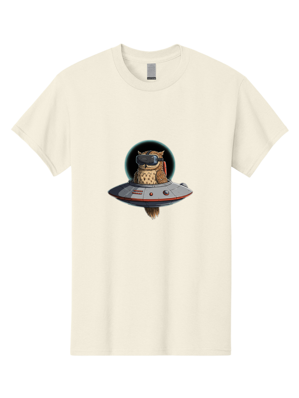 Owl-In-Vr-Headset Men'S Graphic Tee, 100% Cotton, Comfortable Casual Summer Wear, Machine Washable, Vintage Camera, Old Camera, Antique Camera, Black Camera, Classic Photography, Photography Equipment, Nostalgic Device, Film Camera, Camera Art Bal022
