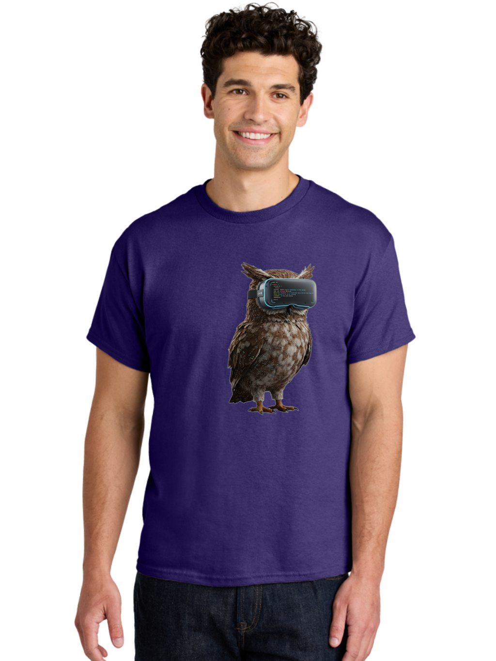 Owl-Vr-Headset Men'S Graphic Tee, 100% Cotton, Comfortable Casual Summer Wear, Machine Washable, Vintage Camera, Old Camera, Antique Camera, Black Camera, Classic Photography, Photography Equipment, Nostalgic Device, Film Camera, Camera Art Bal024