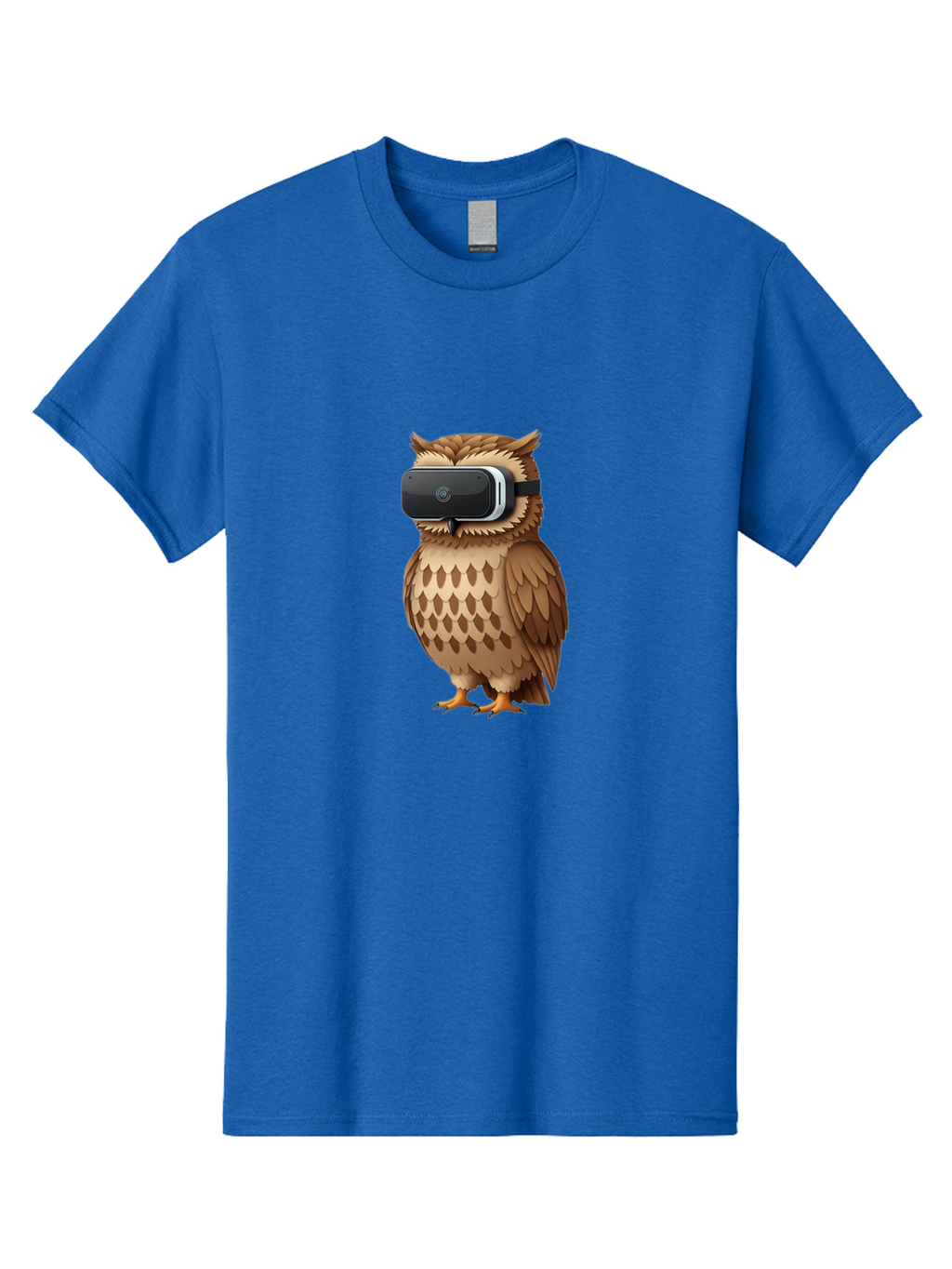 Owl-Wearing-Vr-Headset-1 Men'S Graphic Tee, 100% Cotton, Comfortable Casual Summer Wear, Machine Washable, Vintage Camera, Old Camera, Antique Camera, Black Camera, Classic Photography, Photography Equipment, Nostalgic Device, Film Camera, Bal026