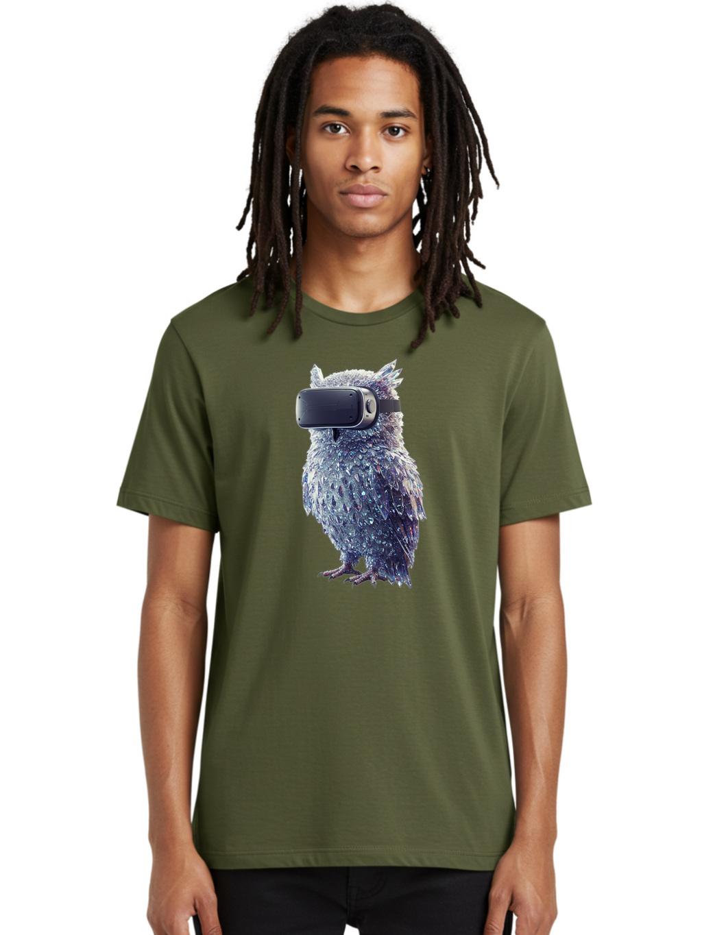 Owl-Wearing-Vr-Headset Men'S Graphic Tee, 100% Cotton, Comfortable Casual Summer Wear, Machine Washable, Vintage Camera, Old Camera, Antique Camera, Black Camera, Classic Photography, Photography Equipment, Nostalgic Device, Film Camera, Bal027