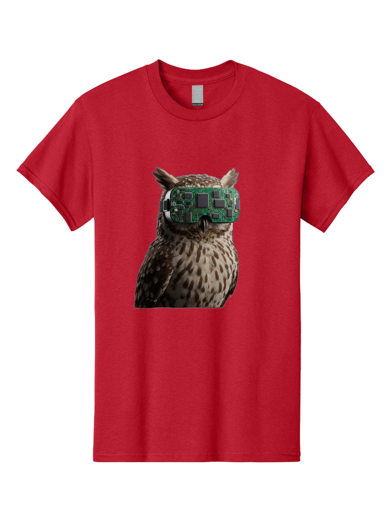 Owl-With-Circuit-Board-Vr-Goggles Men'S Graphic Tee, 100% Cotton, Comfortable Casual Summer Wear, Machine Washable, Vintage Camera, Old Camera, Antique Camera, Black Camera, Classic Photography, Photography Equipment, Nostalgic Device, Bal028