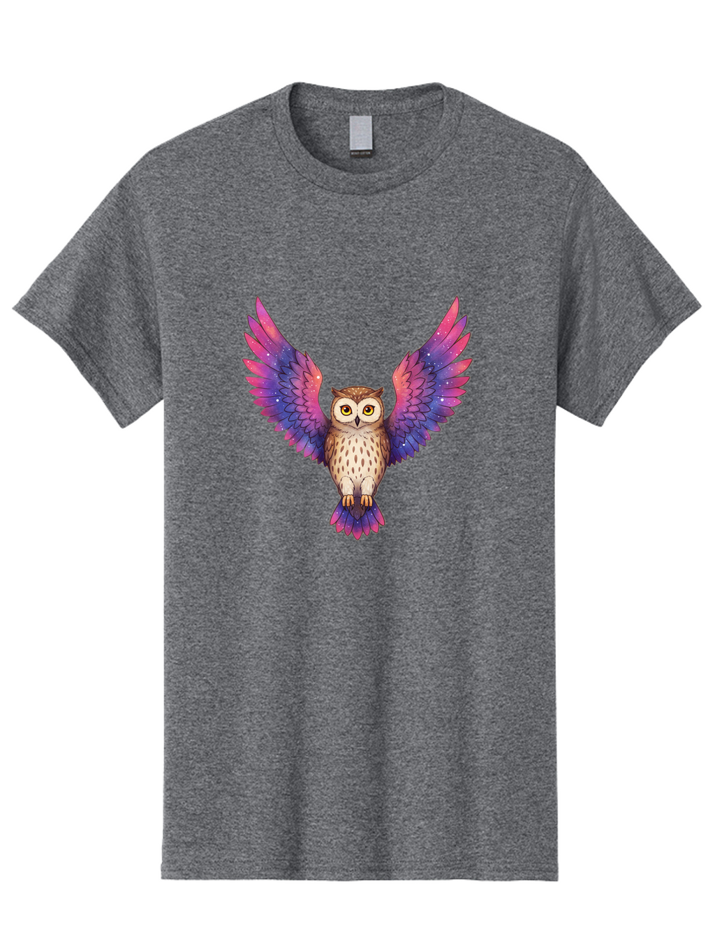 Owl-With-Galaxy-Wings-1 Men'S Graphic Tee, 100% Cotton, Comfortable Casual Summer Wear, Machine Washable, Vintage Camera, Old Camera, Antique Camera, Black Camera, Classic Photography, Photography Equipment, Nostalgic Device, Film Camera, Bal030