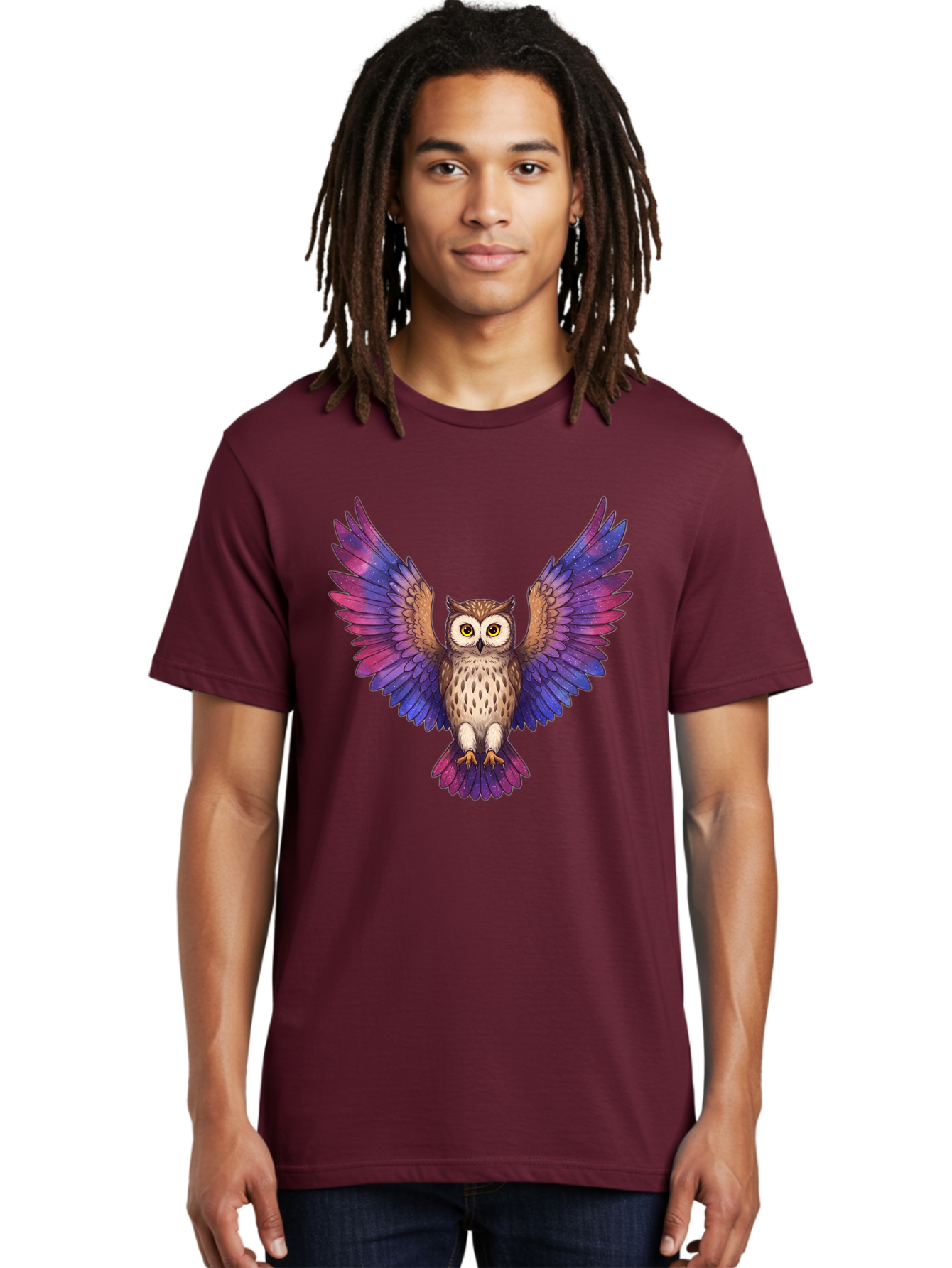 Owl-With-Galaxy-Wings Men'S Graphic Tee, 100% Cotton, Comfortable Casual Summer Wear, Machine Washable, Vintage Camera, Old Camera, Antique Camera, Black Camera, Classic Photography, Photography Equipment, Nostalgic Device, Film Camera, Bal031