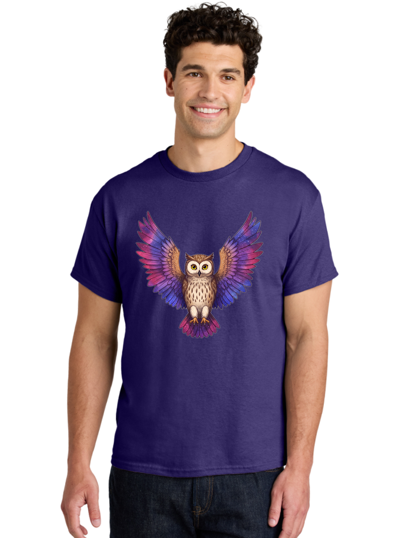 Owl-With-Galaxy-Wings Men'S Graphic Tee, 100% Cotton, Comfortable Casual Summer Wear, Machine Washable, Vintage Camera, Old Camera, Antique Camera, Black Camera, Classic Photography, Photography Equipment, Nostalgic Device, Film Camera, Bal031