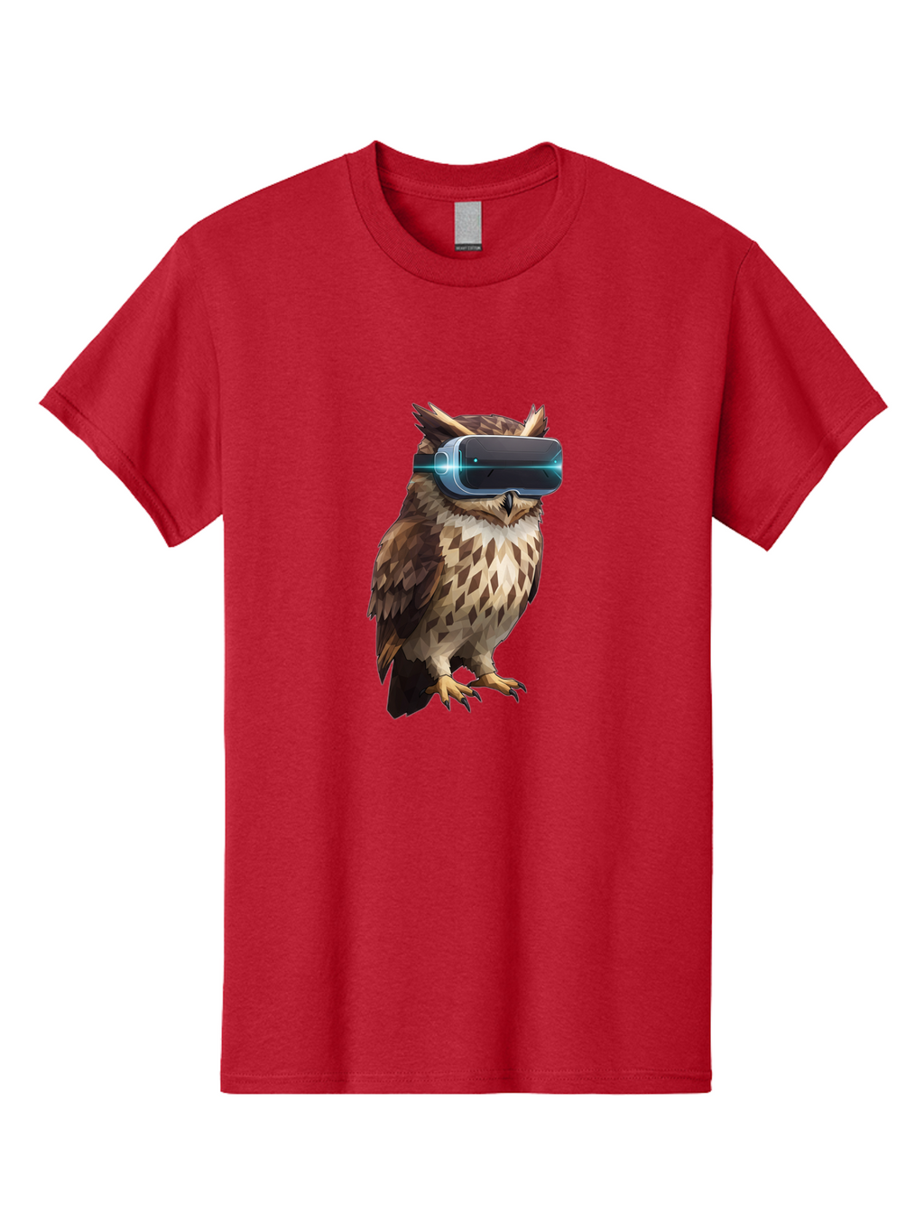 Owl-With-Vr-Headset-1 Men'S Graphic Tee, 100% Cotton, Comfortable Casual Summer Wear, Machine Washable, Vintage Camera, Old Camera, Antique Camera, Black Camera, Classic Photography, Photography Equipment, Nostalgic Device, Film Camera, Bal032