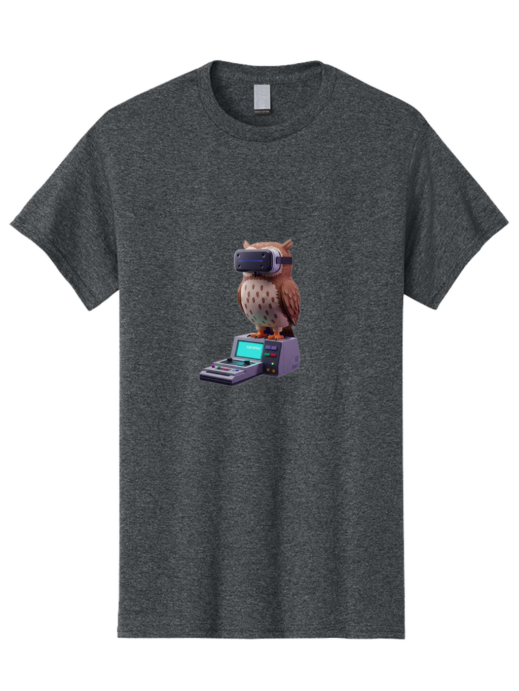 Owl-With-Vr-Headset-2 Men'S Graphic Tee, 100% Cotton, Comfortable Casual Summer Wear, Machine Washable, Vintage Camera, Old Camera, Antique Camera, Black Camera, Classic Photography, Photography Equipment, Nostalgic Device, Film Camera, Bal033