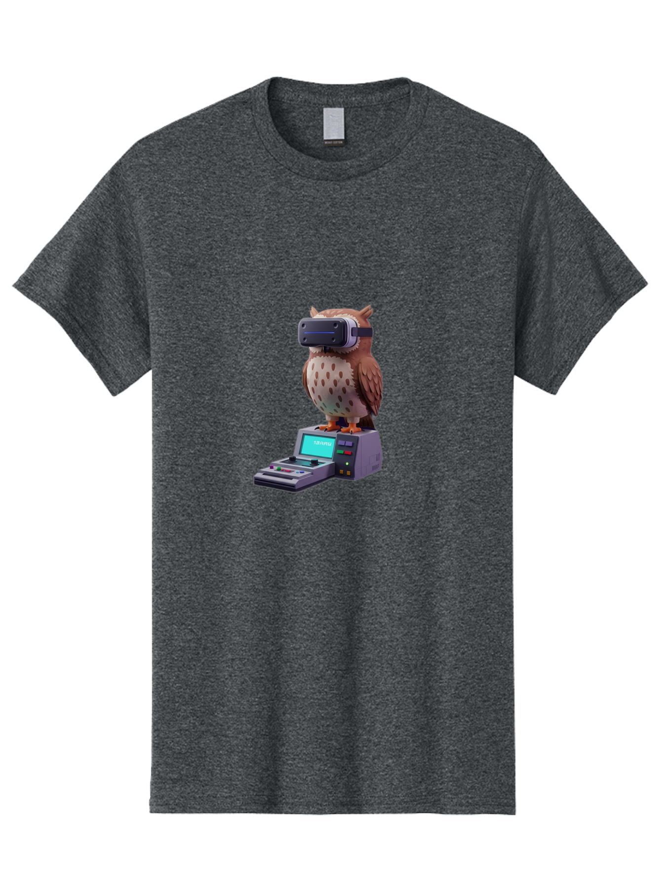 Owl-With-Vr-Headset-2 Men'S Graphic Tee, 100% Cotton, Comfortable Casual Summer Wear, Machine Washable, Vintage Camera, Old Camera, Antique Camera, Black Camera, Classic Photography, Photography Equipment, Nostalgic Device, Film Camera, Bal033