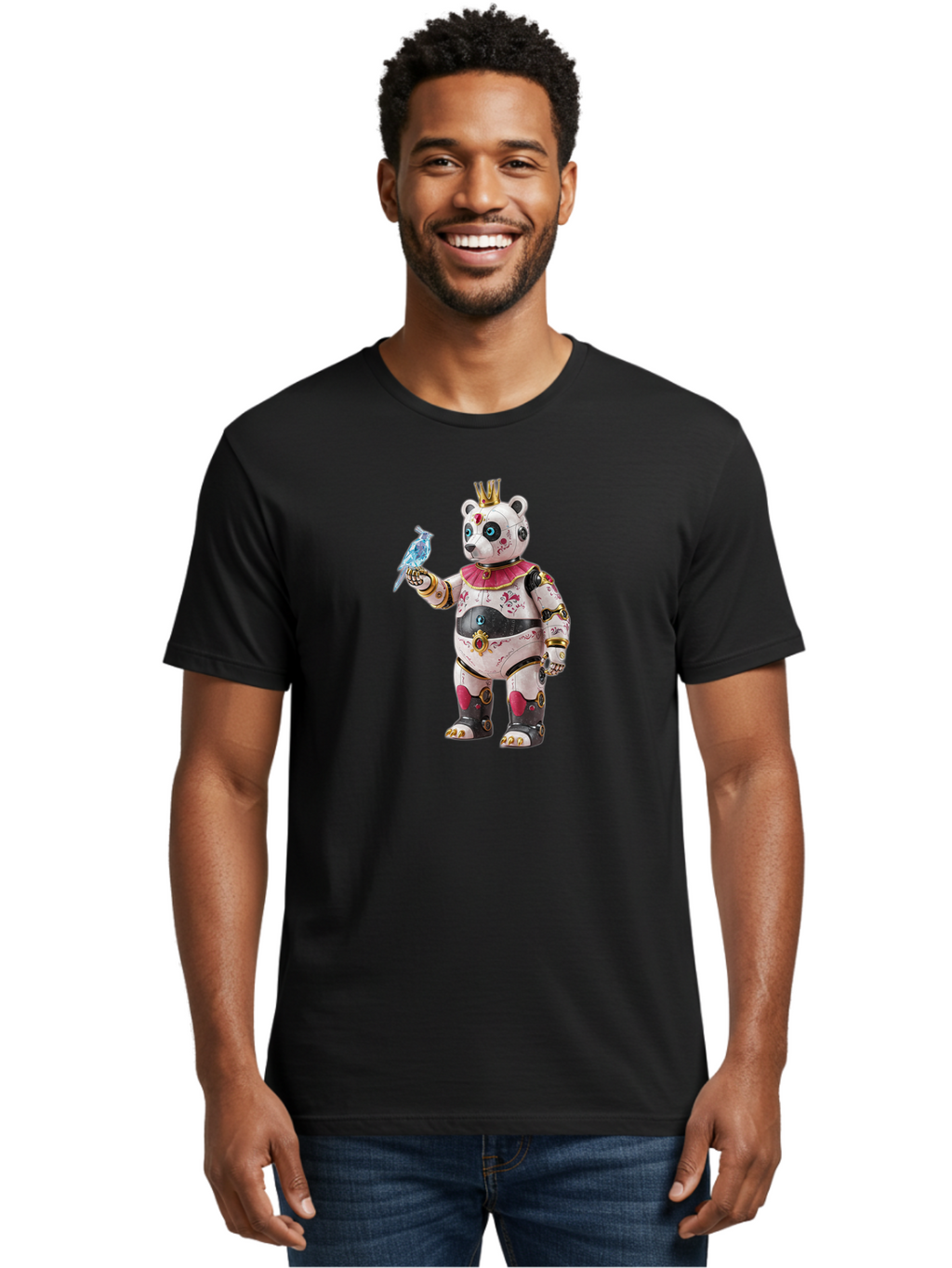 Panda-Figurine Men'S Graphic Tee, 100% Cotton, Comfortable Casual Summer Wear, Machine Washable, Vintage Camera, Old Camera, Antique Camera, Black Camera, Classic Photography, Photography Equipment, Nostalgic Device, Film Camera, Camera Art Bal043