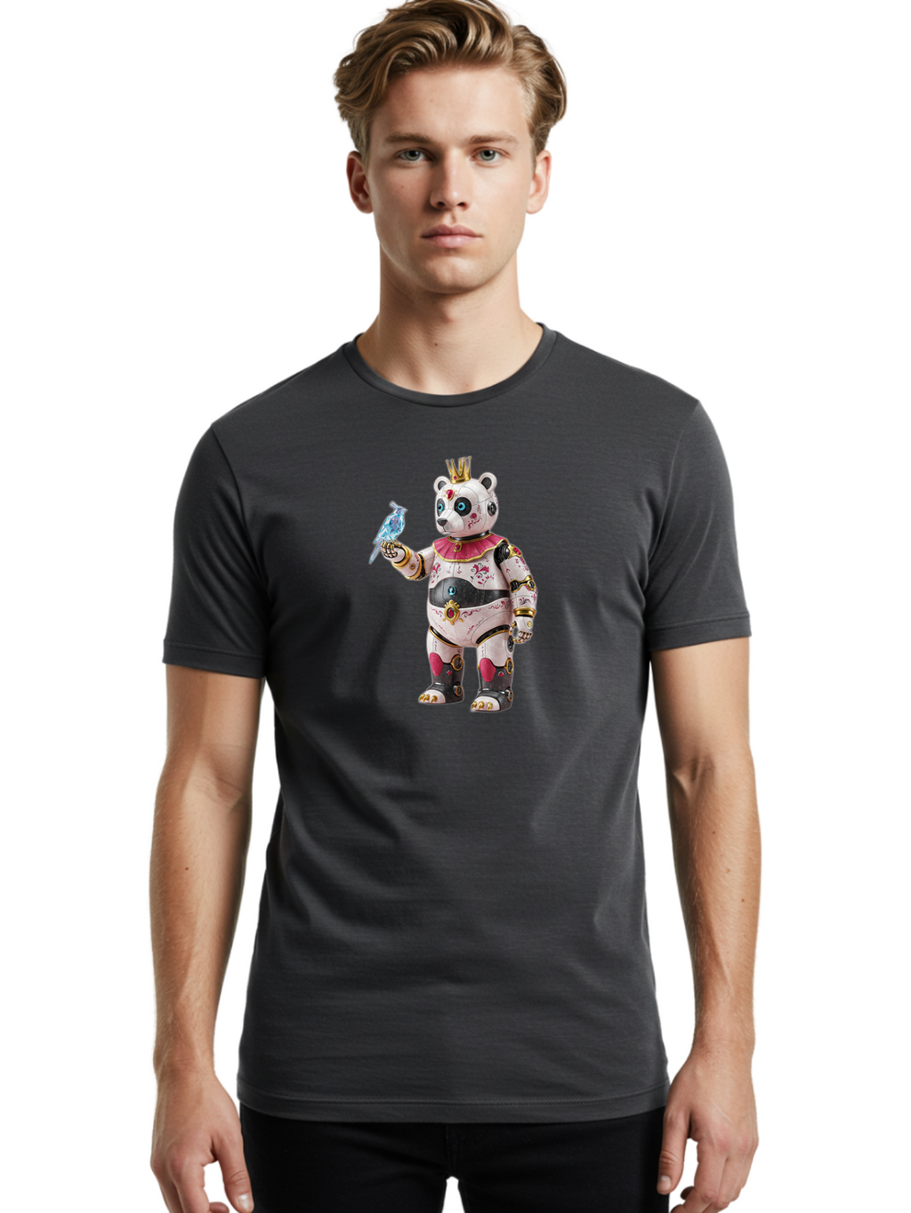 Panda-Figurine Men'S Graphic Tee, 100% Cotton, Comfortable Casual Summer Wear, Machine Washable, Vintage Camera, Old Camera, Antique Camera, Black Camera, Classic Photography, Photography Equipment, Nostalgic Device, Film Camera, Camera Art Bal043