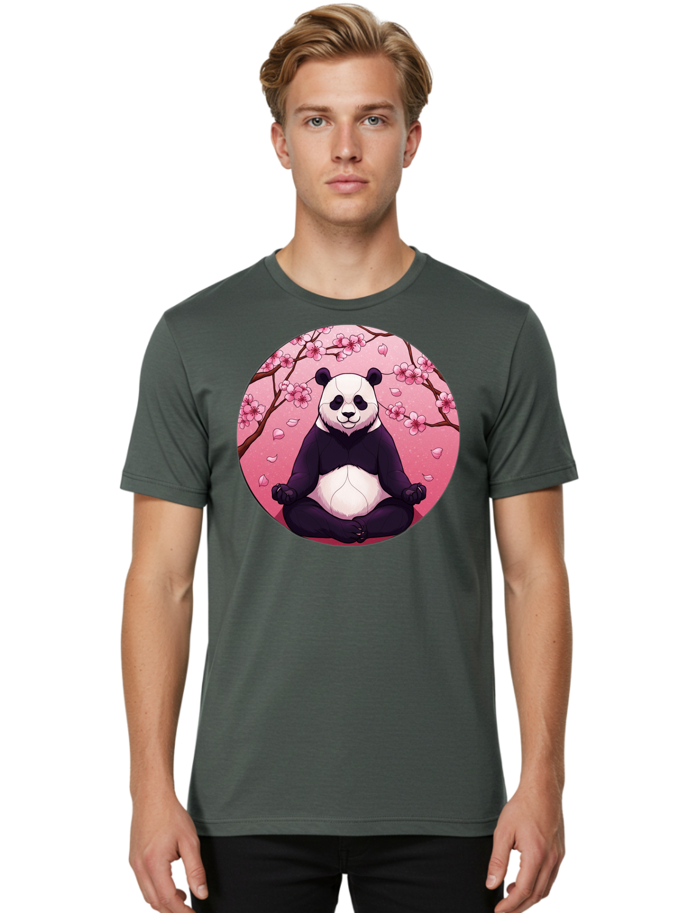 Panda-Meditation-Kawaii Men'S Graphic Tee, 100% Cotton, Comfortable Casual Summer Wear, Machine Washable, Vintage Camera, Old Camera, Antique Camera, Black Camera, Classic Photography, Photography Equipment, Nostalgic Device, Film Camera, Bal046