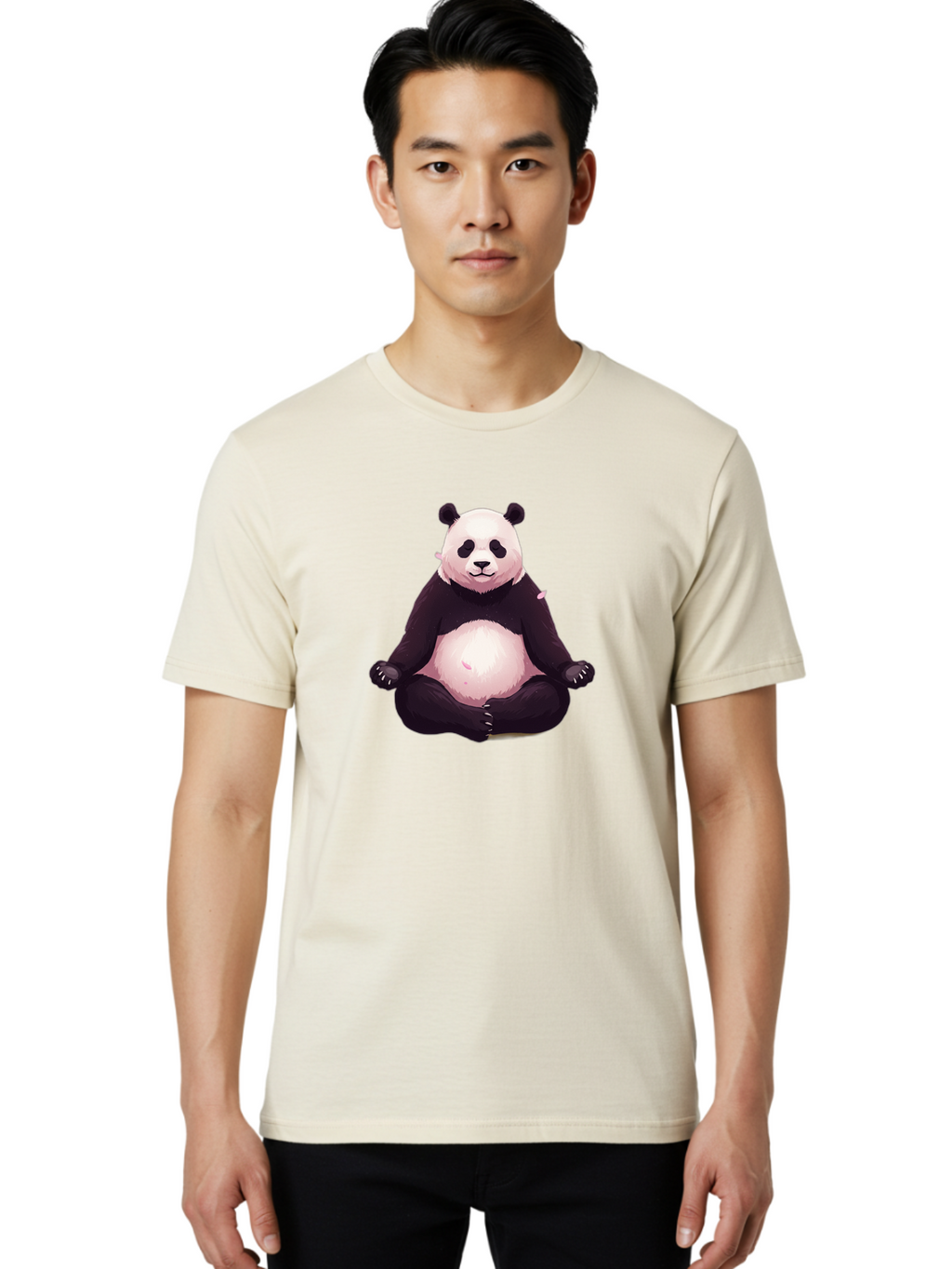 Panda-Meditation Men'S Graphic Tee, 100% Cotton, Comfortable Casual Summer Wear, Machine Washable, Vintage Camera, Old Camera, Antique Camera, Black Camera, Classic Photography, Photography Equipment, Nostalgic Device, Film Camera, Camera Art Bal047