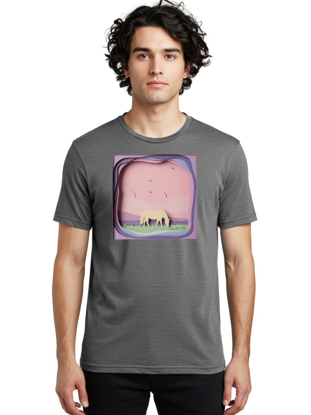 Paper-Cut-Horse Men'S Graphic Tee, 100% Cotton, Comfortable Casual Summer Wear, Machine Washable, Vintage Camera, Old Camera, Antique Camera, Black Camera, Classic Photography, Photography Equipment, Nostalgic Device, Film Camera, Camera Art Bal049