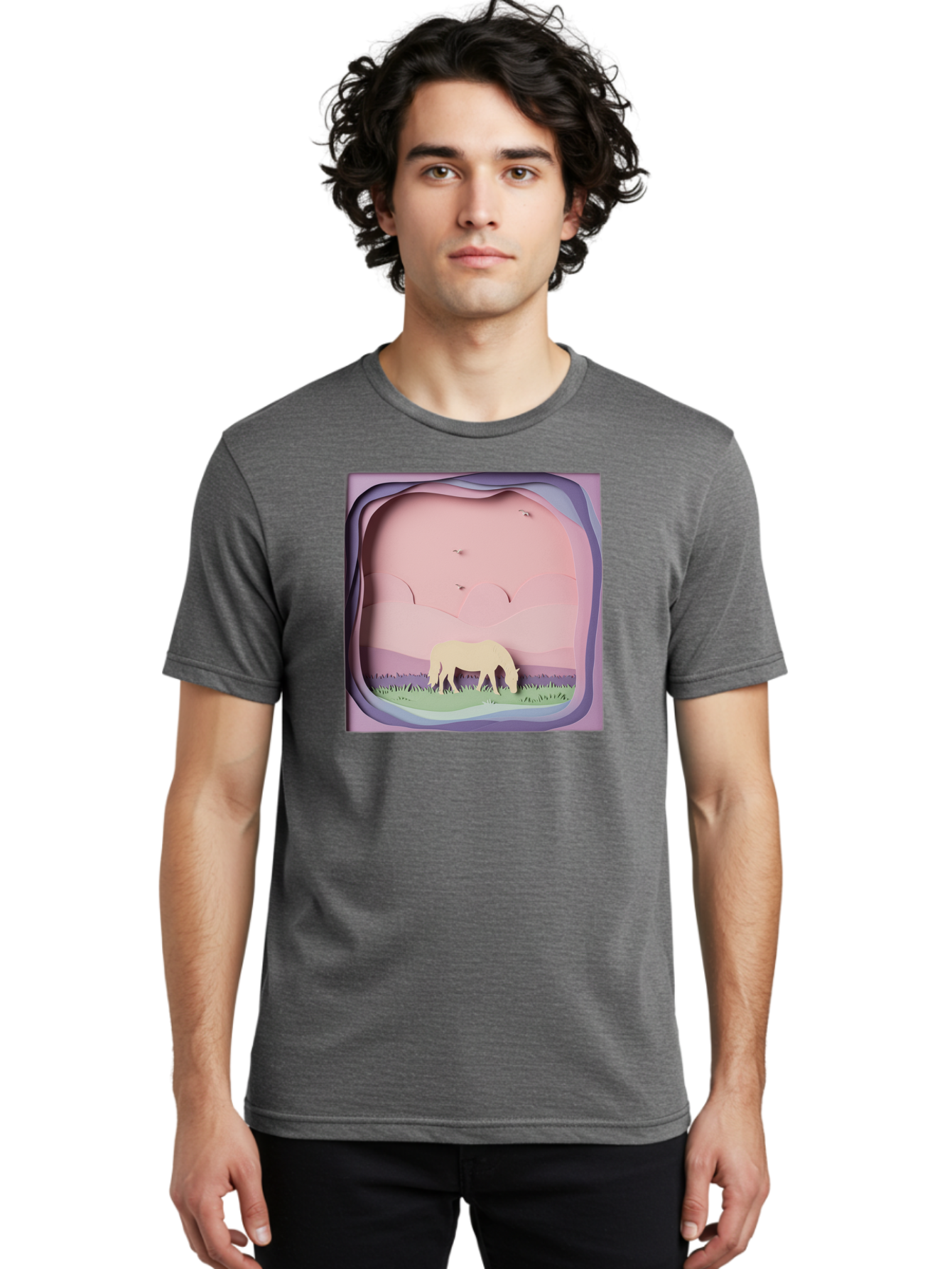 Paper-Cut-Horse Men'S Graphic Tee, 100% Cotton, Comfortable Casual Summer Wear, Machine Washable, Vintage Camera, Old Camera, Antique Camera, Black Camera, Classic Photography, Photography Equipment, Nostalgic Device, Film Camera, Camera Art Bal049