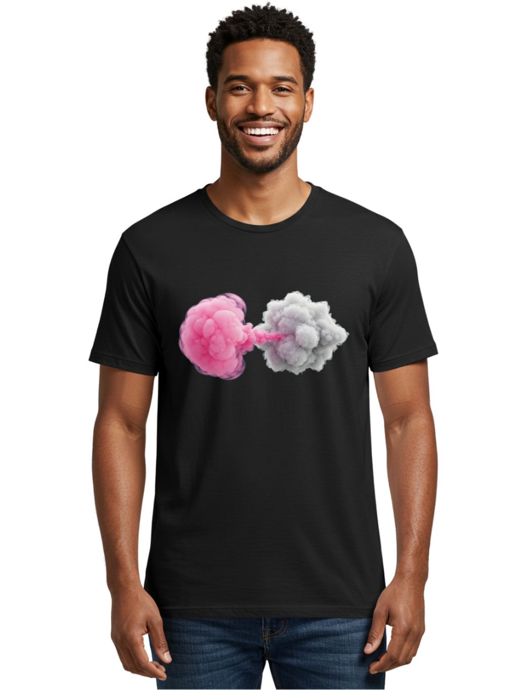 Pink-And-White-Smoke-Bombs Men'S Graphic Tee, 100% Cotton, Comfortable Casual Summer Wear, Machine Washable, Vintage Camera, Old Camera, Antique Camera, Black Camera, Classic Photography, Photography Equipment, Nostalgic Device, Film Camera, Bal074