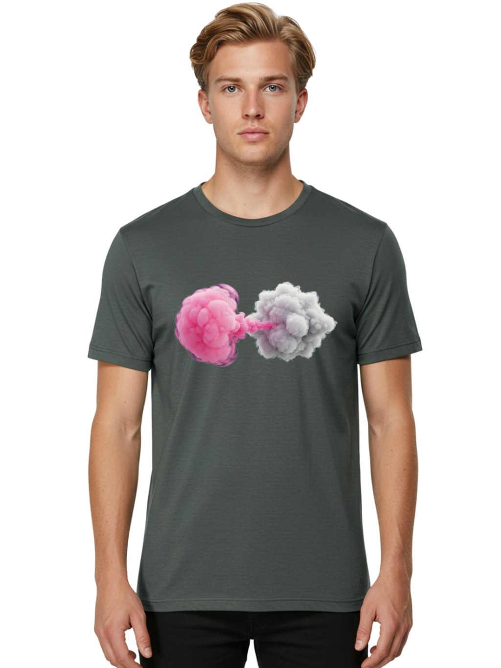 Pink-And-White-Smoke-Bombs Men'S Graphic Tee, 100% Cotton, Comfortable Casual Summer Wear, Machine Washable, Vintage Camera, Old Camera, Antique Camera, Black Camera, Classic Photography, Photography Equipment, Nostalgic Device, Film Camera, Bal074